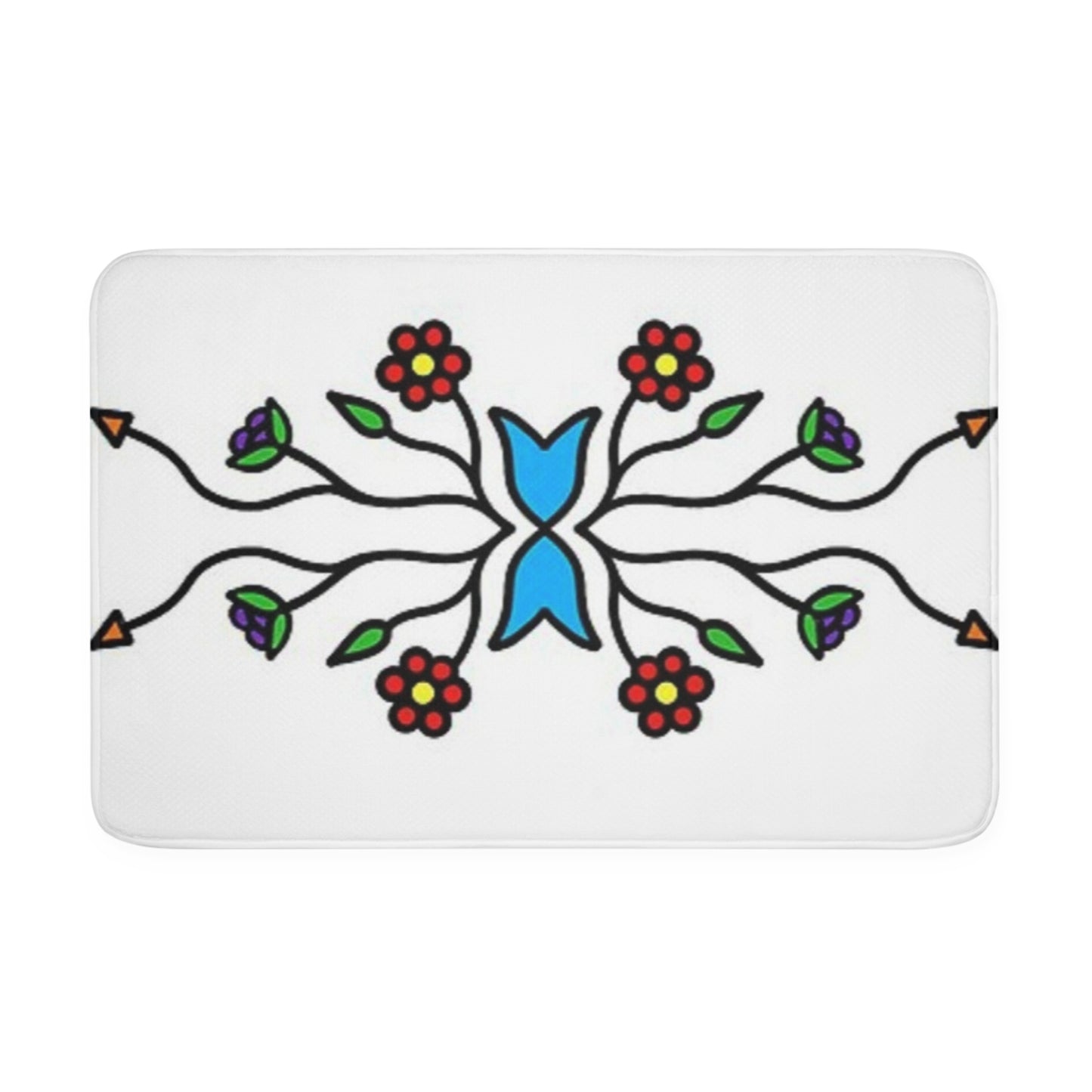 Indigenous floral print Memory Foam Bath Mat
