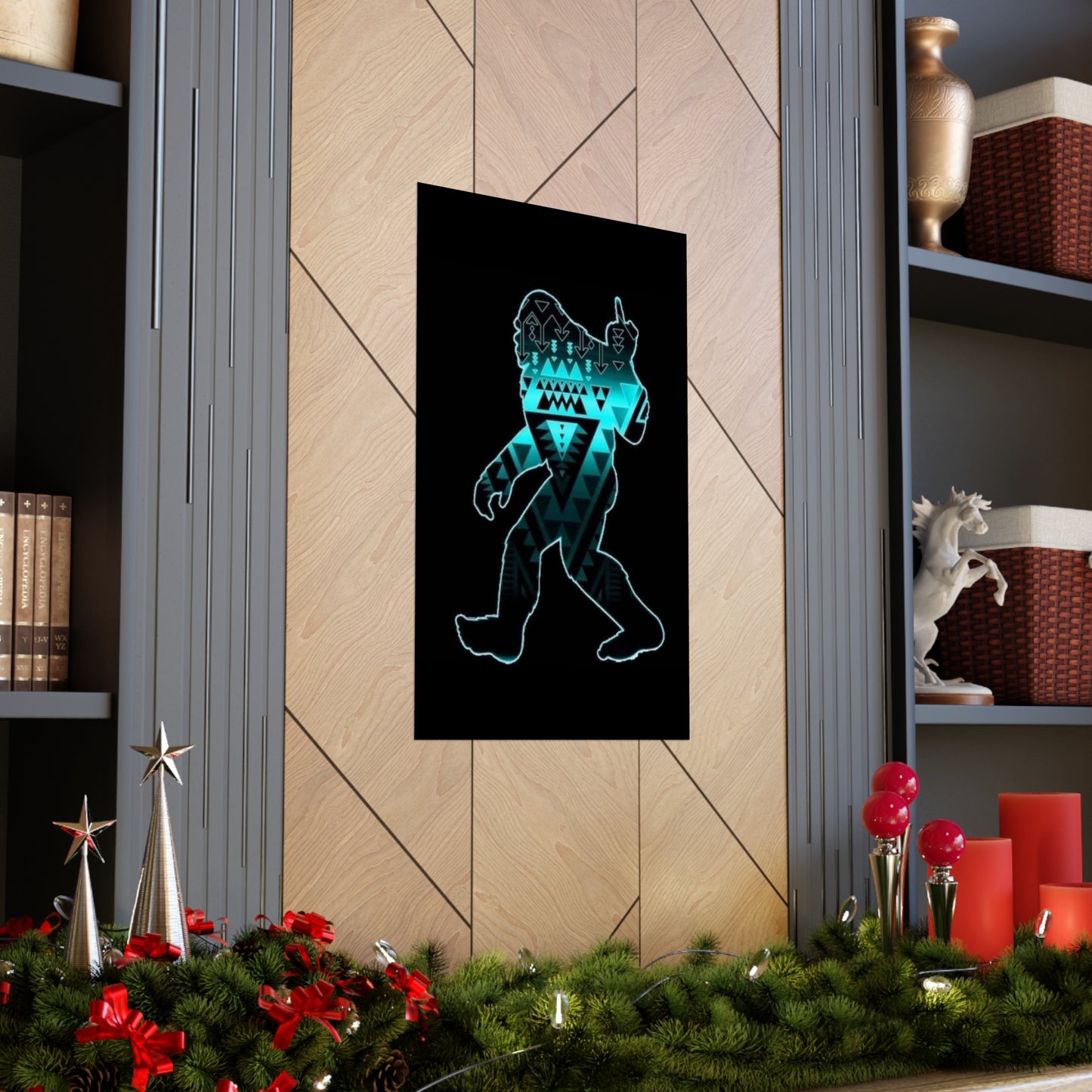 Sasquatch flipping the bird Matte Vertical Posters