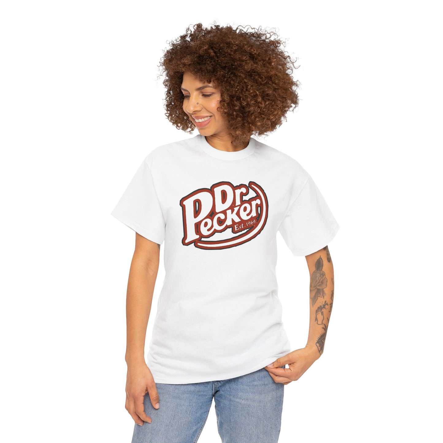 Dr Pecker Vintage Unisex Heavy Cotton Tee, Funny Graphic Tee, Quirky Gift, Casual Wear, Perfect for Parties, Great for Birthdays
