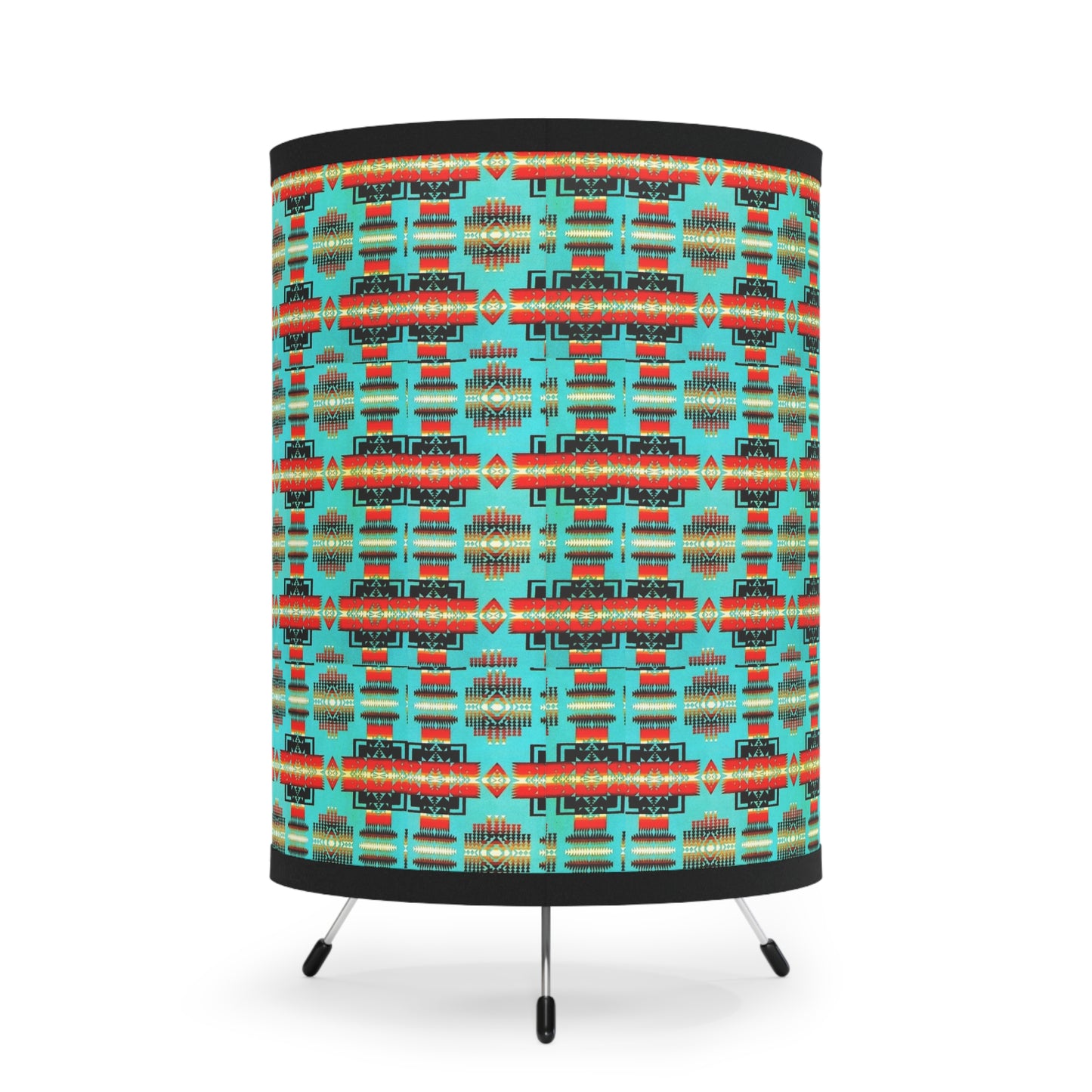TriPod lamp w/ indigenous print
