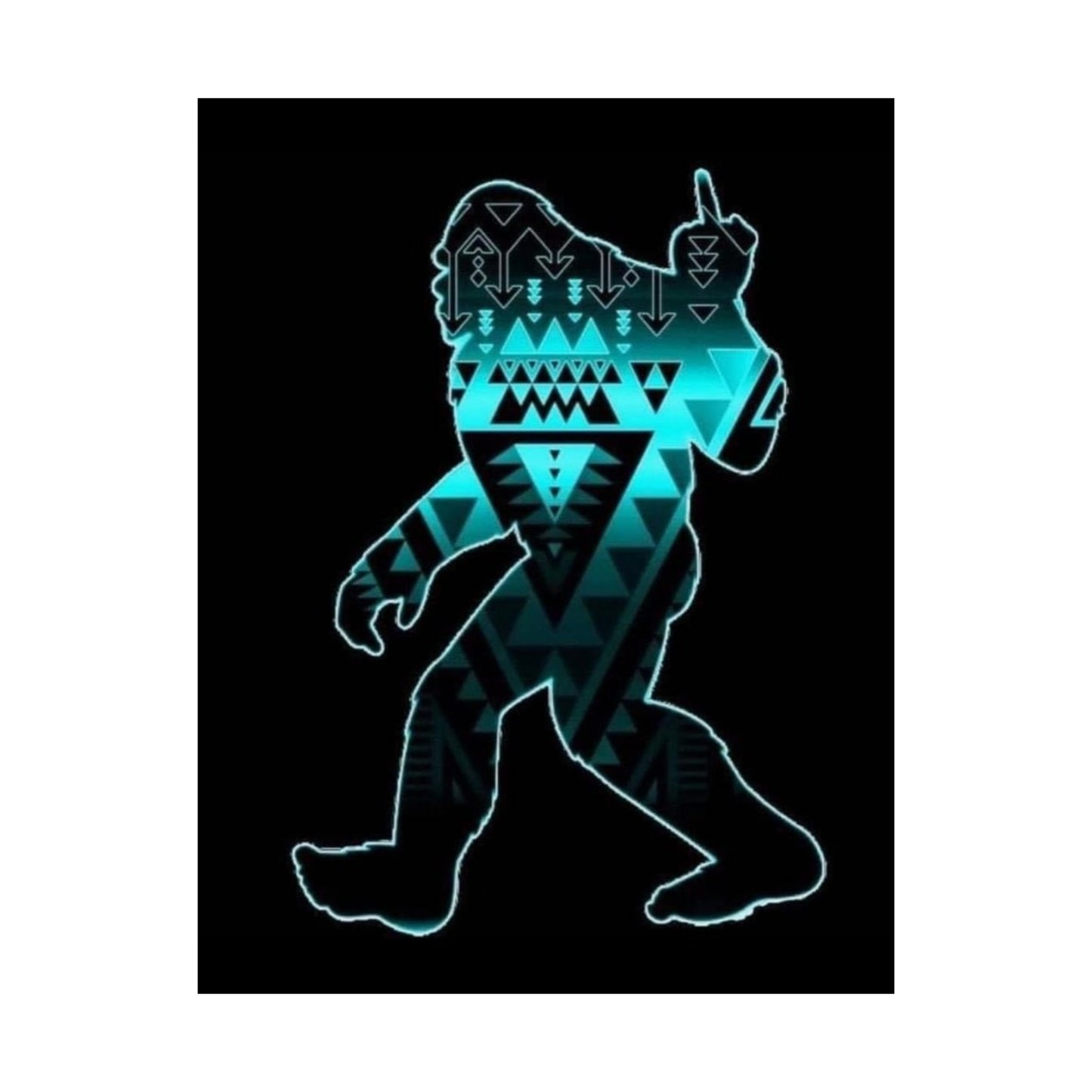 Sasquatch flipping the bird Matte Vertical Posters
