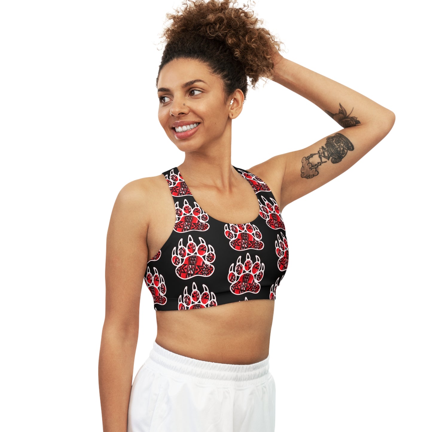 Bear Paw Seamless Sports Bra (AOP)