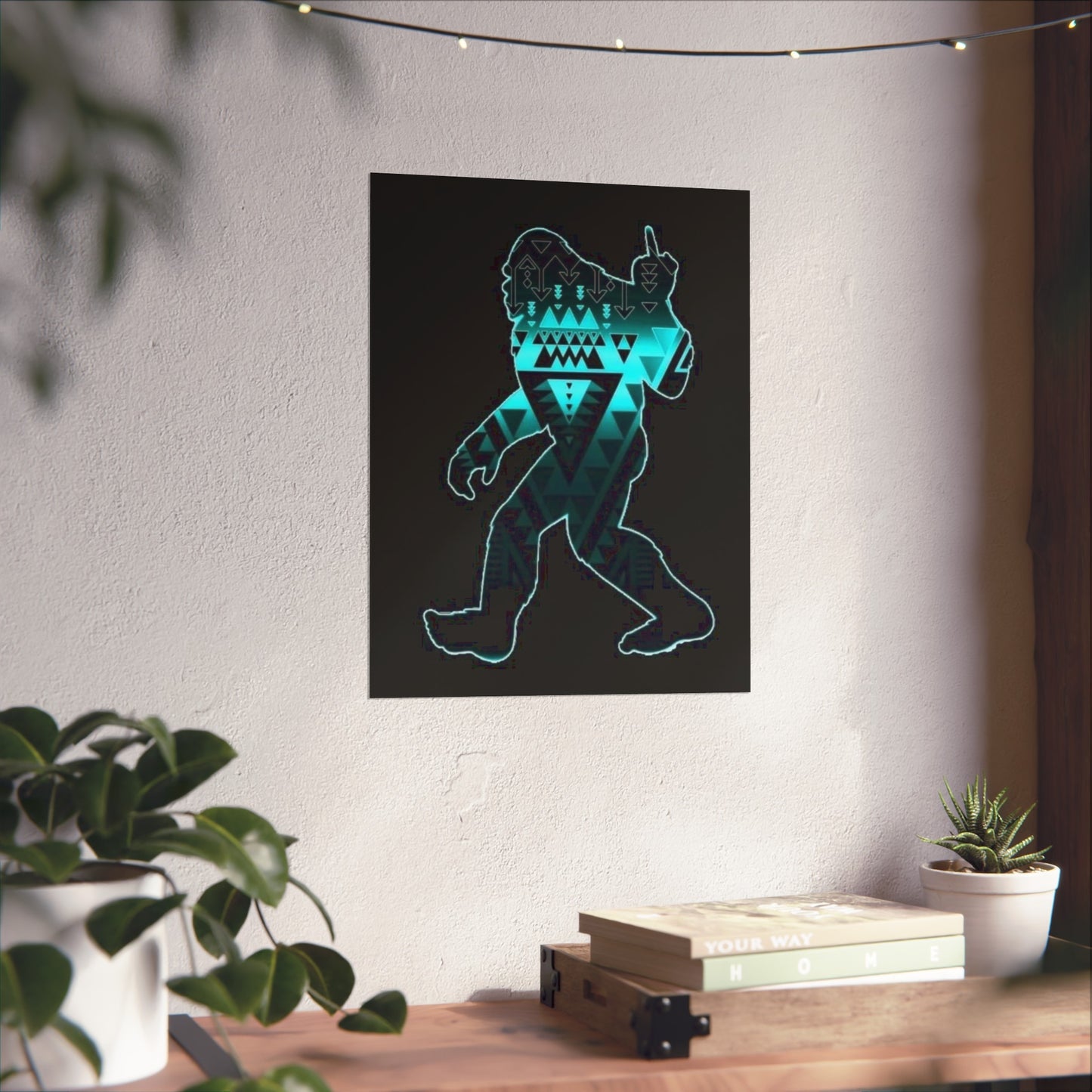 Sasquatch flipping the bird Matte Vertical Posters