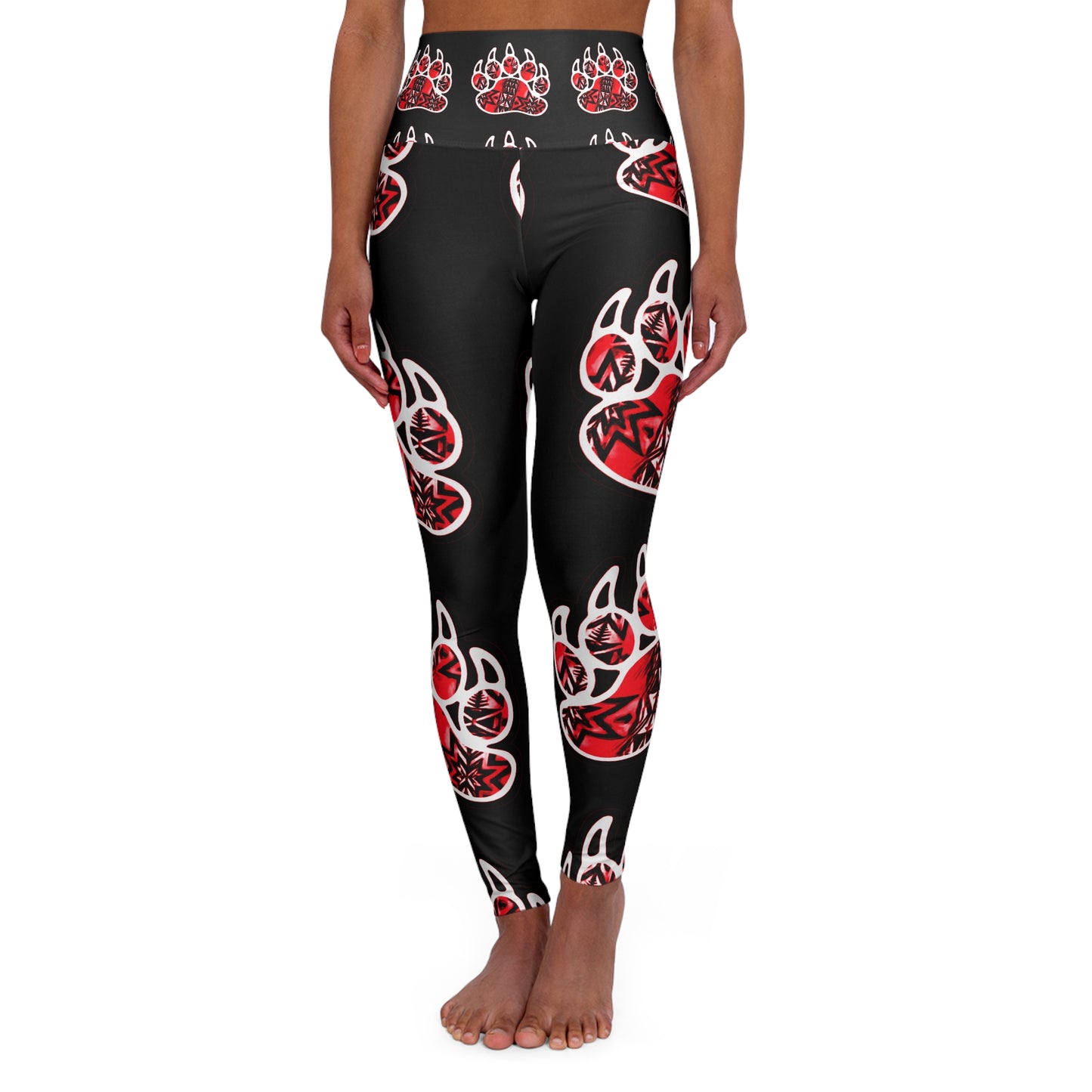 Bear Paw High Waisted Yoga Leggings (AOP)