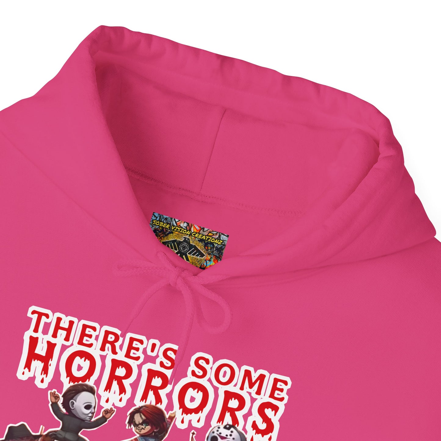 There's some horrors in this house Unisex Hoodie: Perfect for Fans of Spooky Vibes, Halloween, and Cozy Nights, Gifts for Horror Lovers, Fun Apparel