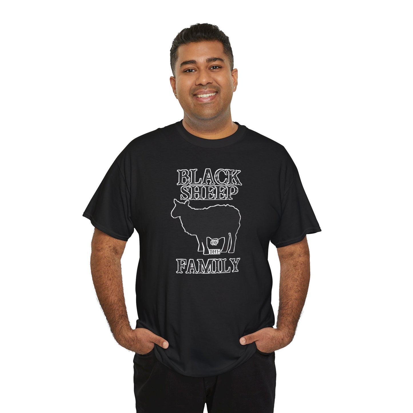 Black Sheep Of The Family Unisex Heavy Cotton Tee | Funny Family Shirt, Gift for Family Reunions, Casual Wear, Unique Gift