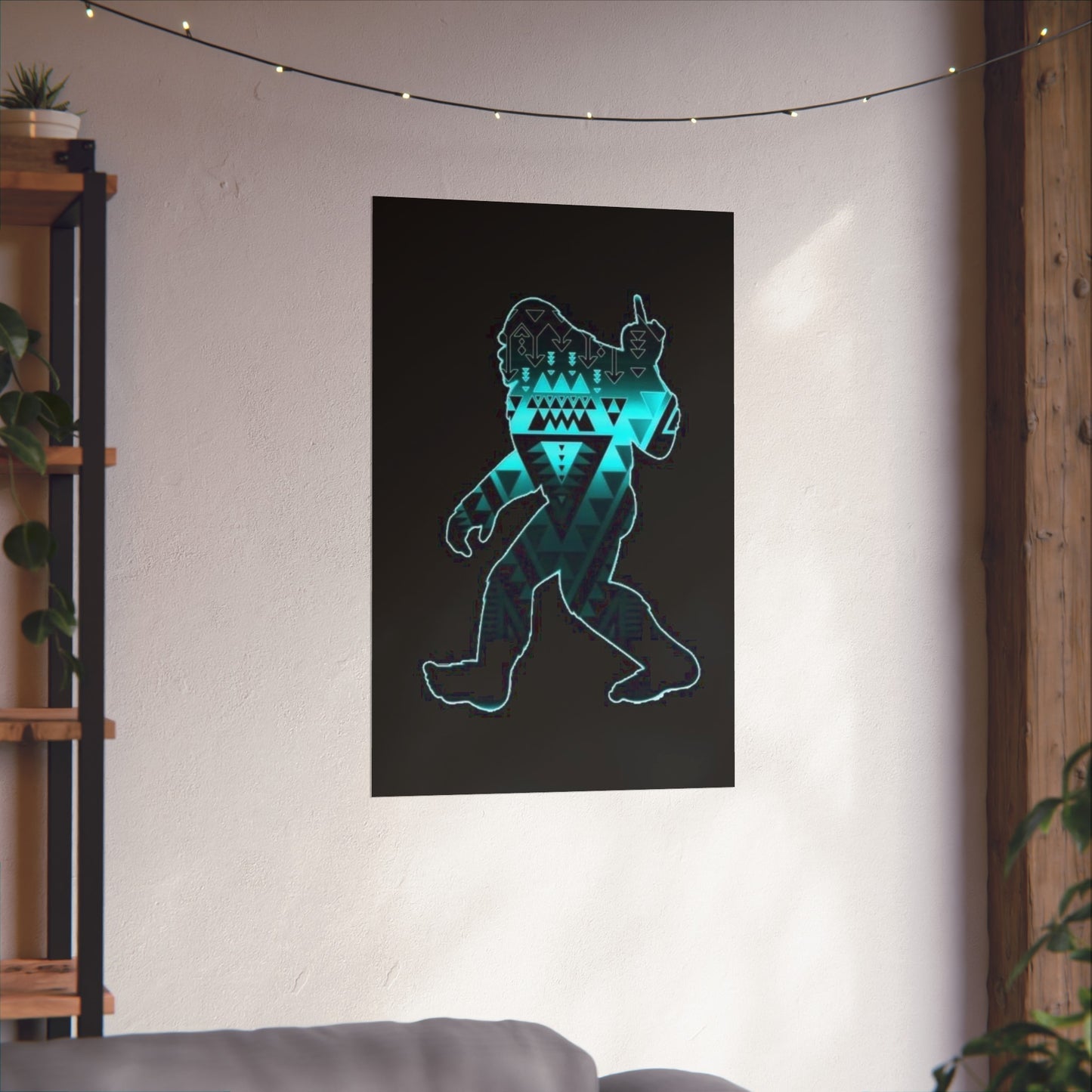 Sasquatch flipping the bird Matte Vertical Posters