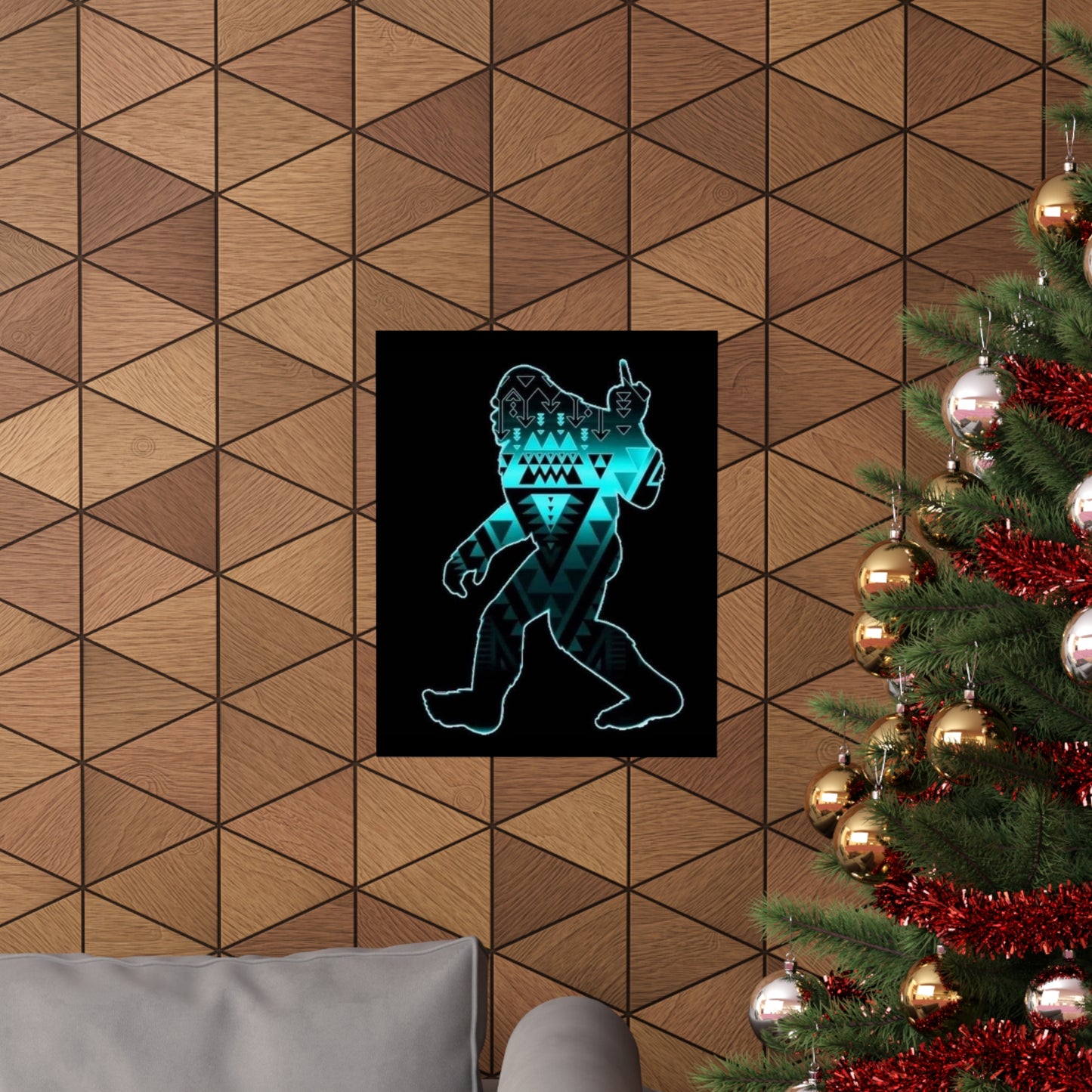 Sasquatch flipping the bird Matte Vertical Posters