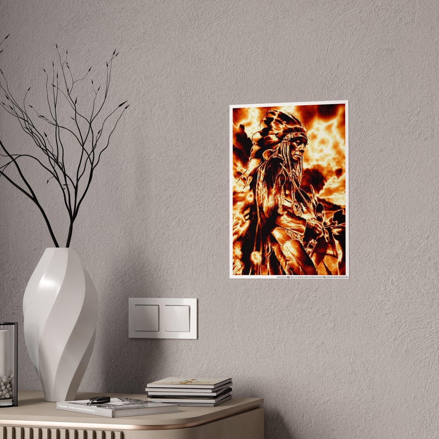 Chief in the fire sky Gloss Posters