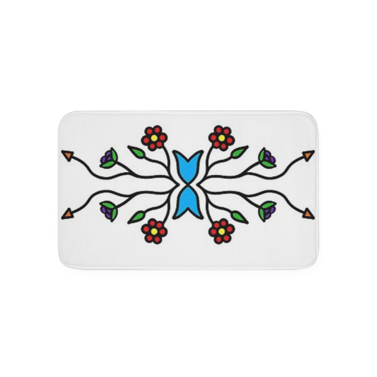 Indigenous floral print Memory Foam Bath Mat