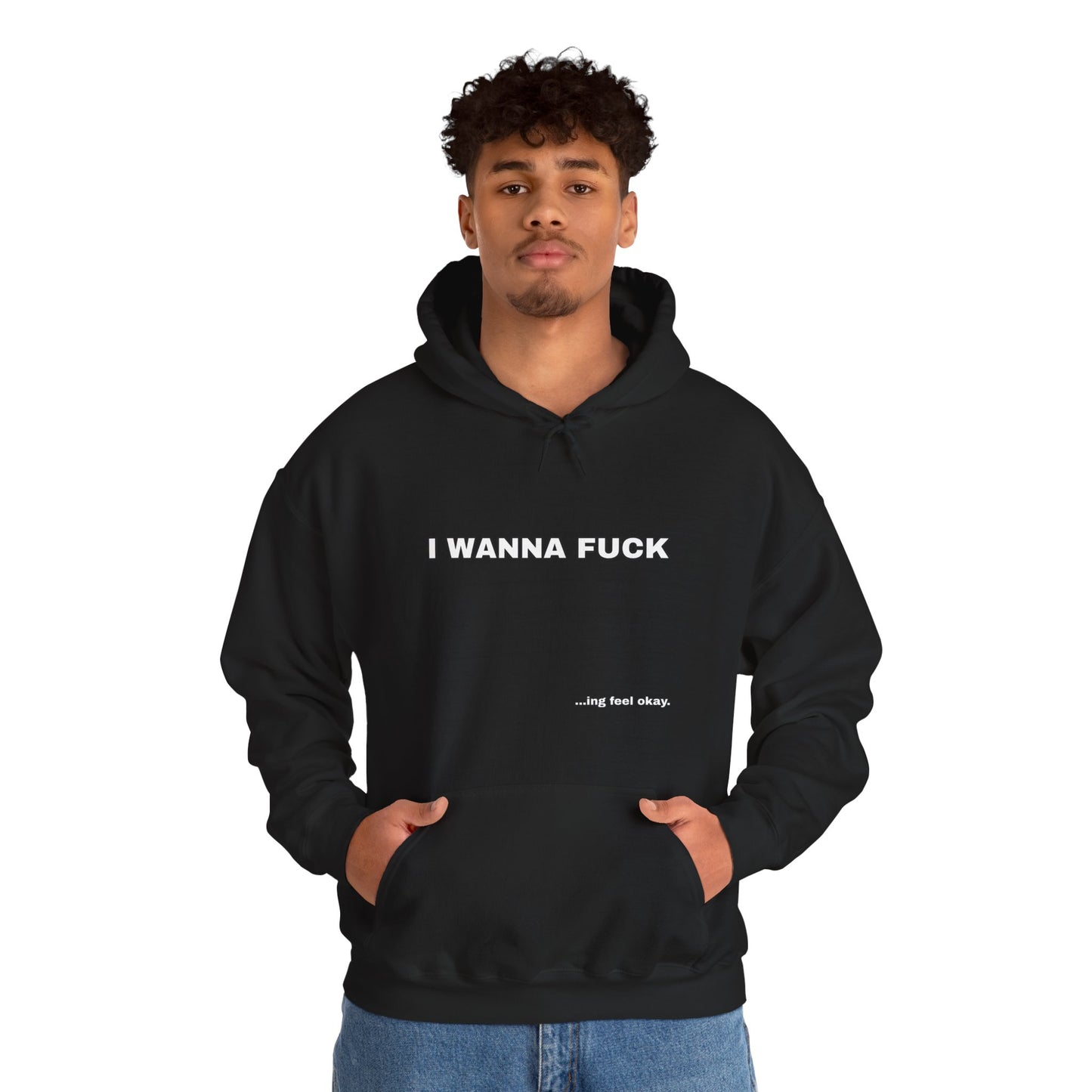 I WANNA FUCKing feel okay Hoodie Unisex Sweatshirt, Casual Streetwear, Funny Gift, Relaxed Fit