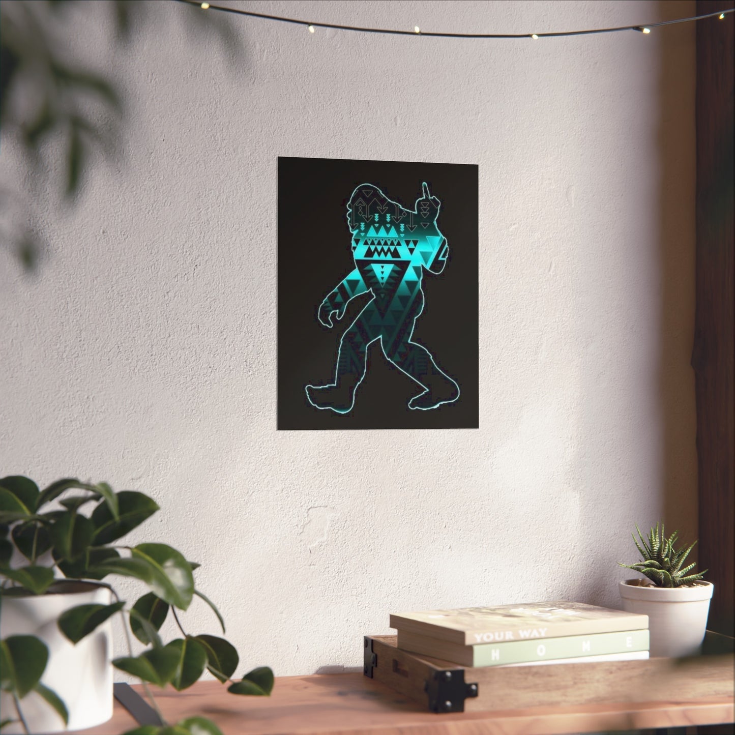 Sasquatch flipping the bird Matte Vertical Posters