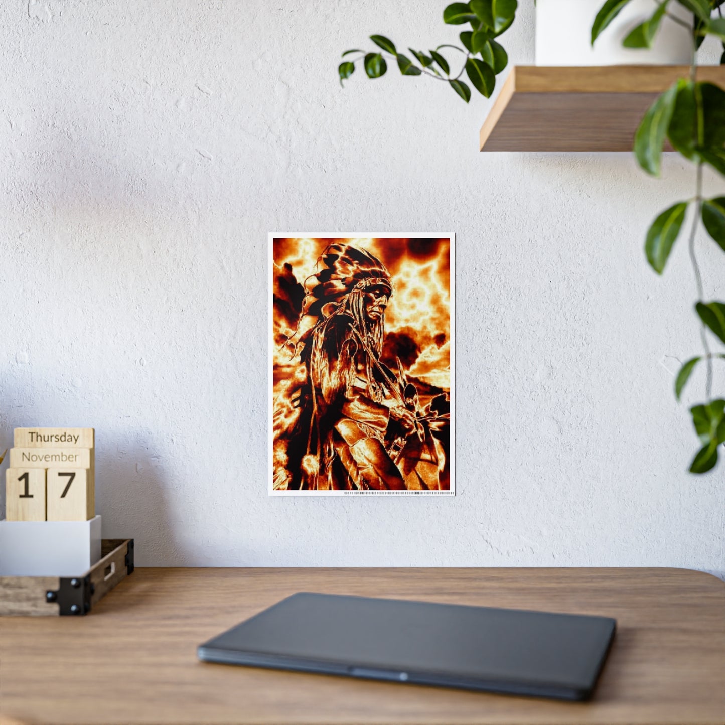 Chief in the fire sky Gloss Posters