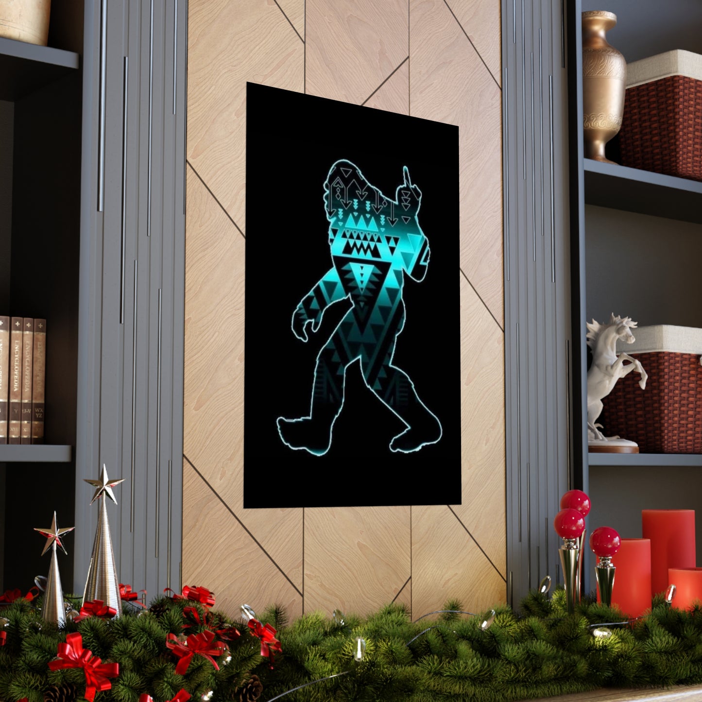 Sasquatch flipping the bird Matte Vertical Posters