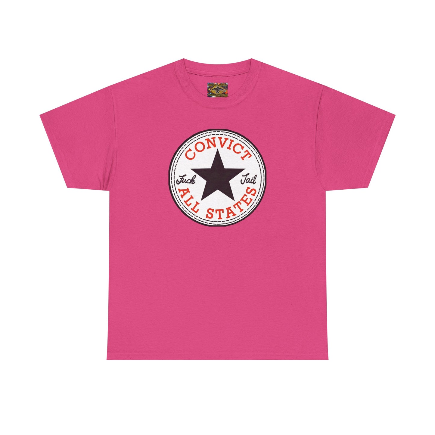 Convict All States Unisex Heavy Cotton Tee - Casualwear, Street Style, Gift for Him/Her, Retro Vintage Shirt, Fun Graphic Tee