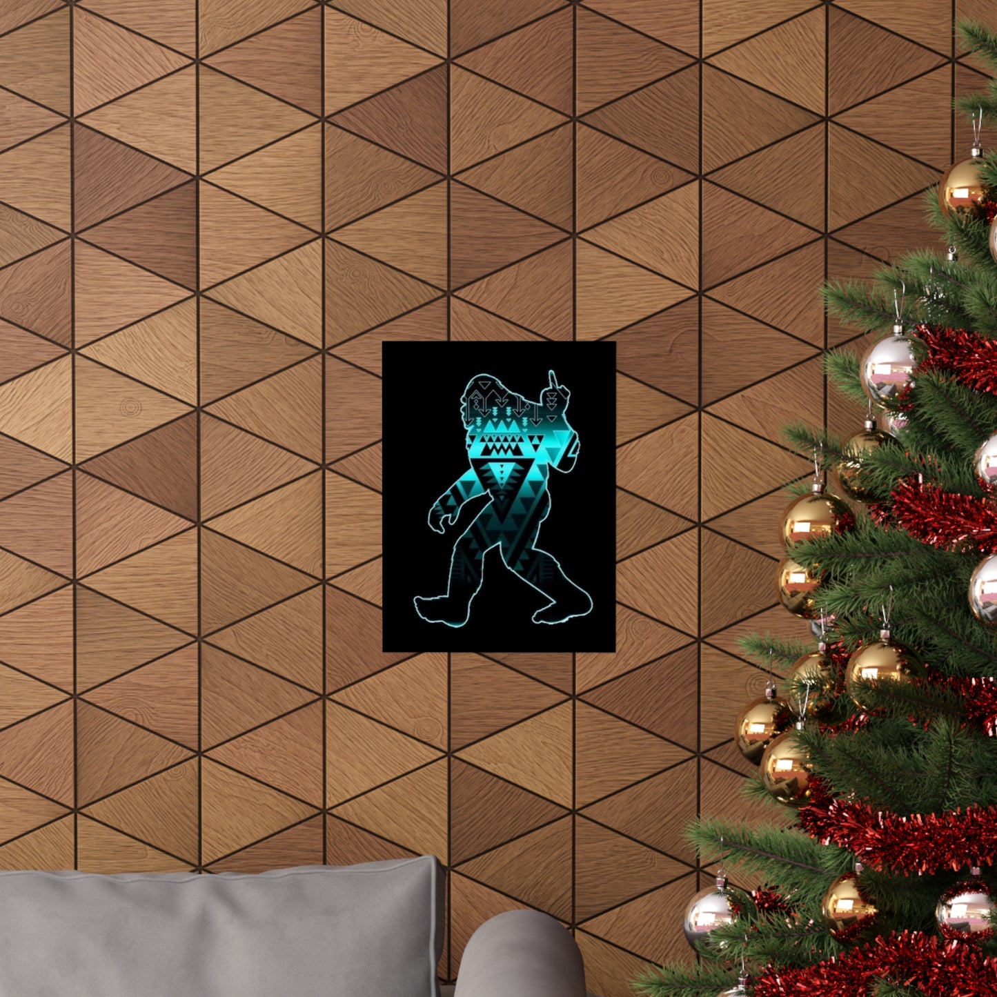 Sasquatch flipping the bird Matte Vertical Posters