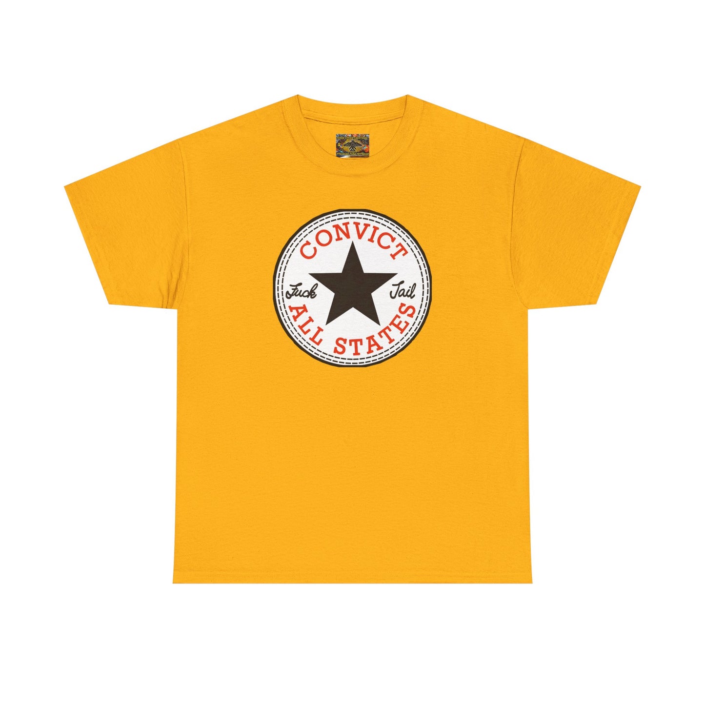 Convict All States Unisex Heavy Cotton Tee - Casualwear, Street Style, Gift for Him/Her, Retro Vintage Shirt, Fun Graphic Tee