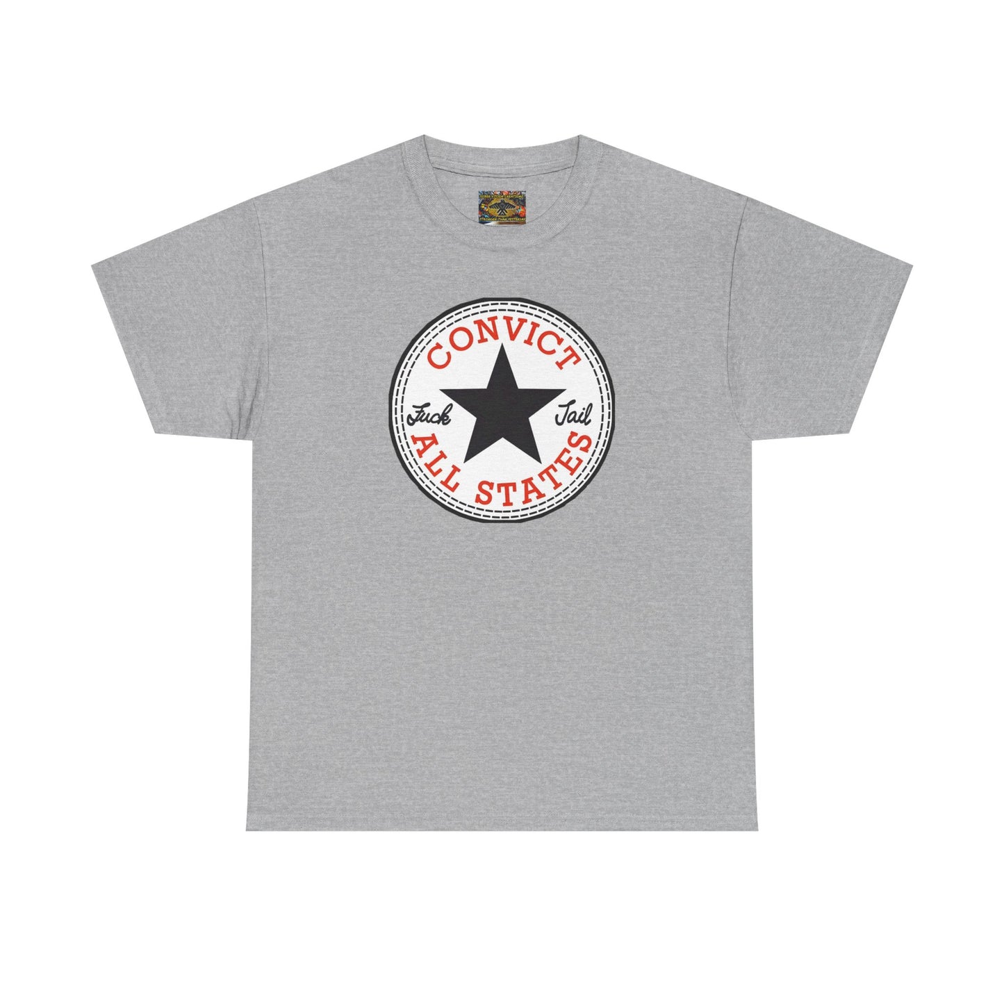 Convict All States Unisex Heavy Cotton Tee - Casualwear, Street Style, Gift for Him/Her, Retro Vintage Shirt, Fun Graphic Tee