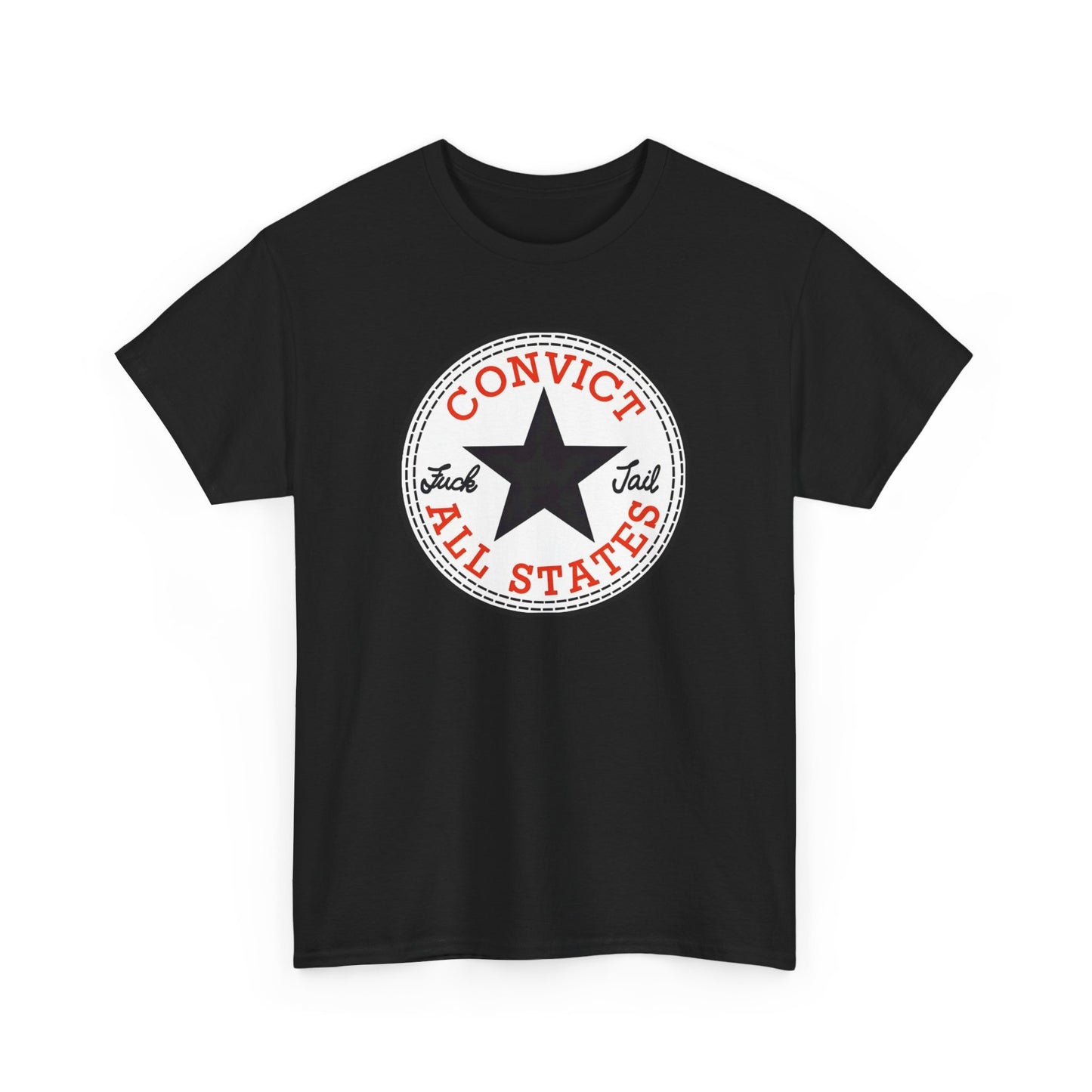 Convict All States Unisex Heavy Cotton Tee - Casualwear, Street Style, Gift for Him/Her, Retro Vintage Shirt, Fun Graphic Tee