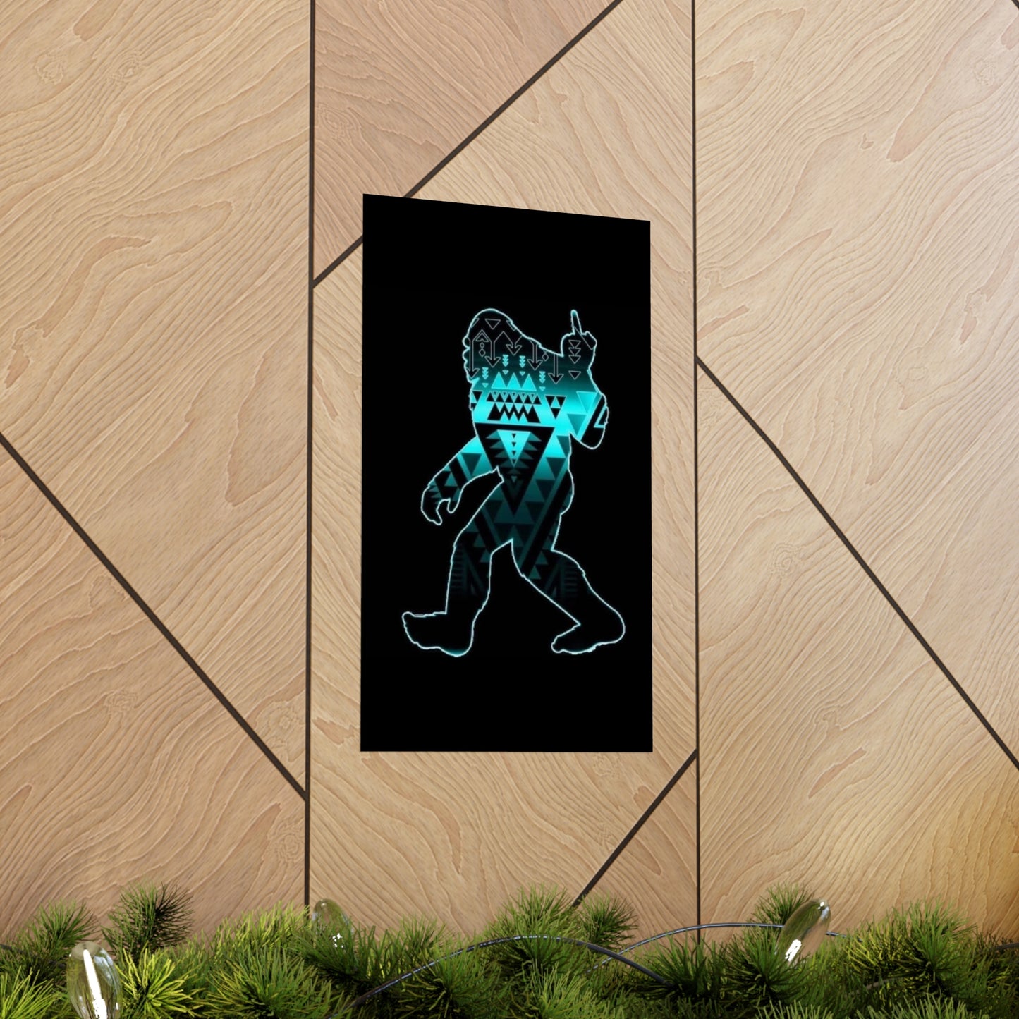 Sasquatch flipping the bird Matte Vertical Posters