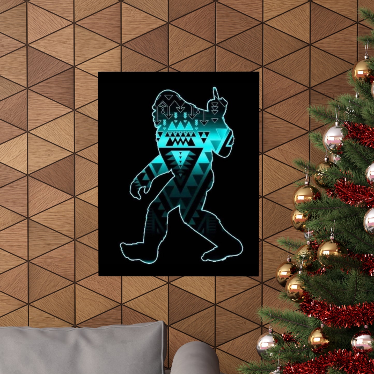 Sasquatch flipping the bird Matte Vertical Posters