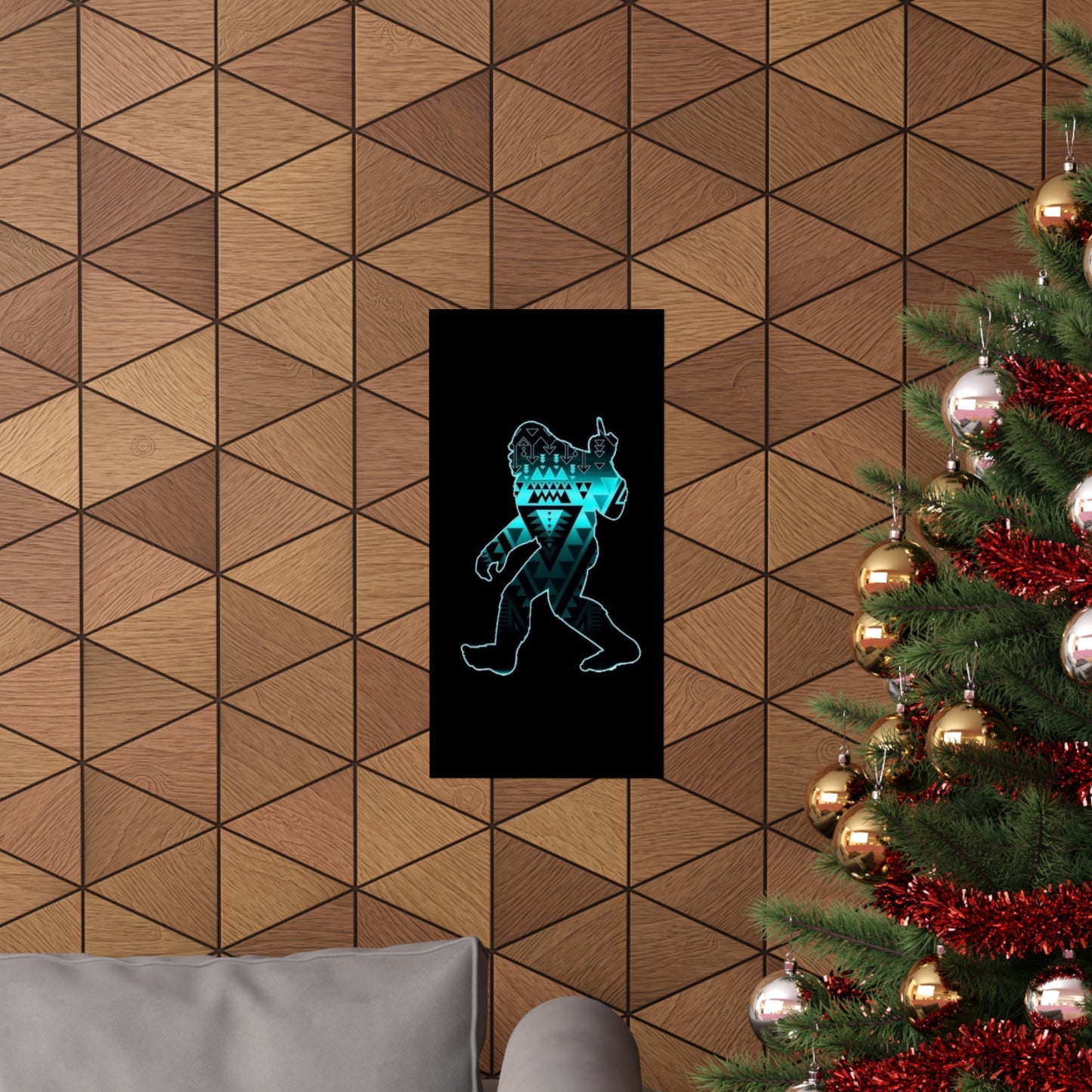 Sasquatch flipping the bird Matte Vertical Posters