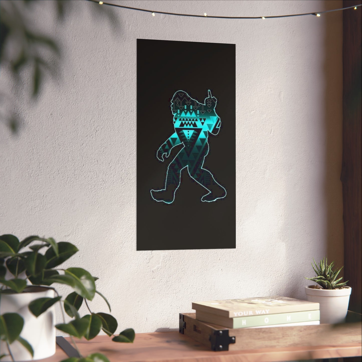 Sasquatch flipping the bird Matte Vertical Posters