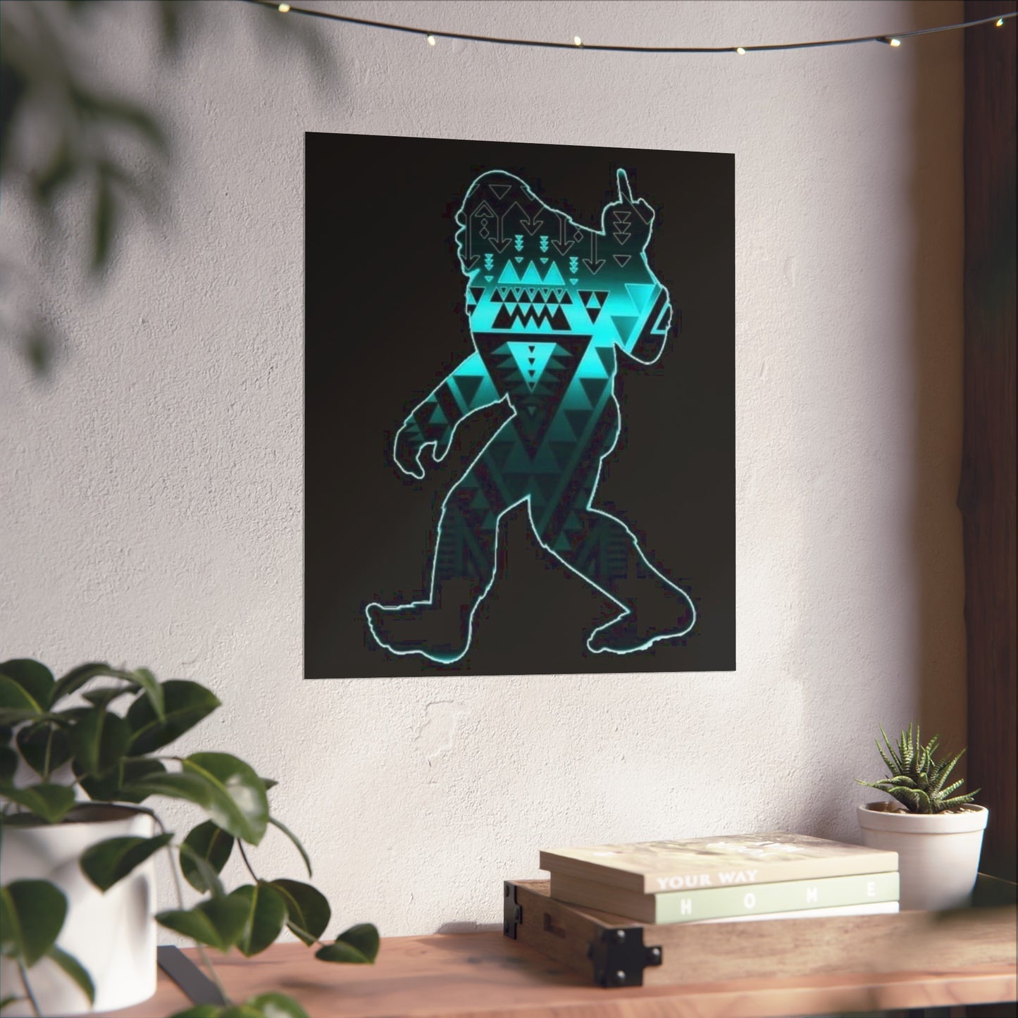 Sasquatch flipping the bird Matte Vertical Posters
