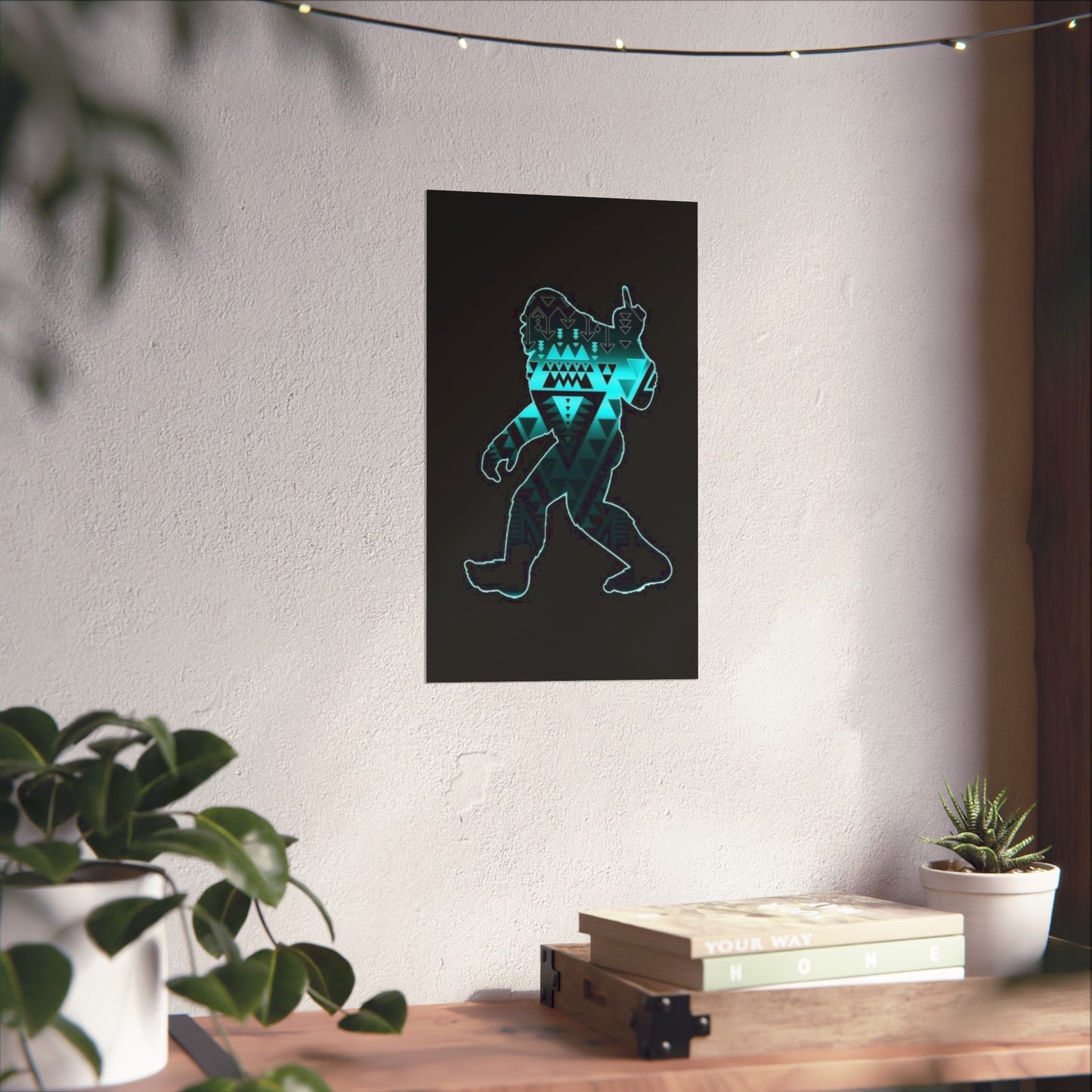 Sasquatch flipping the bird Matte Vertical Posters