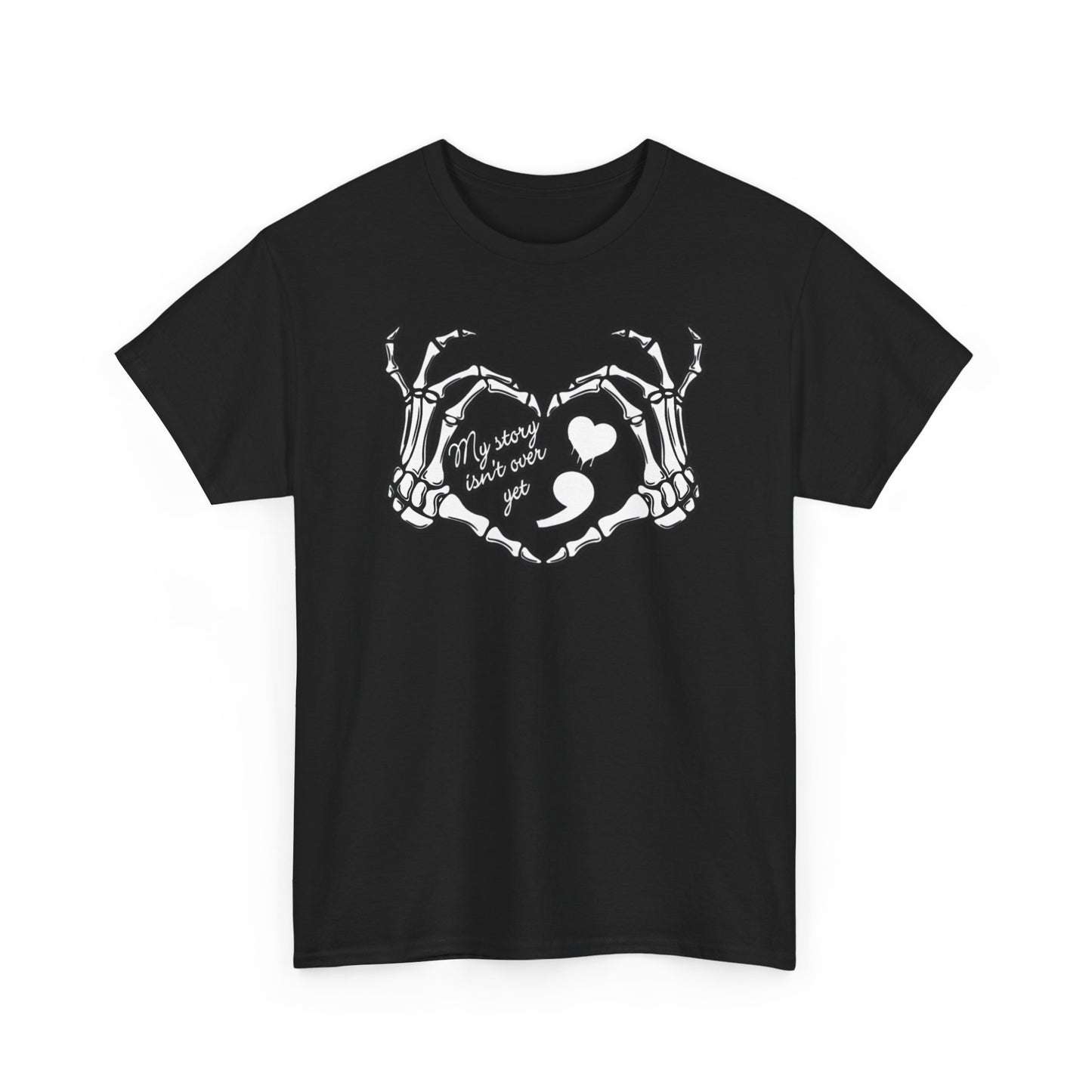 My story isn't over yet Unisex Heavy Cotton Tee | Suicide Awareness, Casual, Streetwear, Emo Fashion, Unique Graphic Tee,