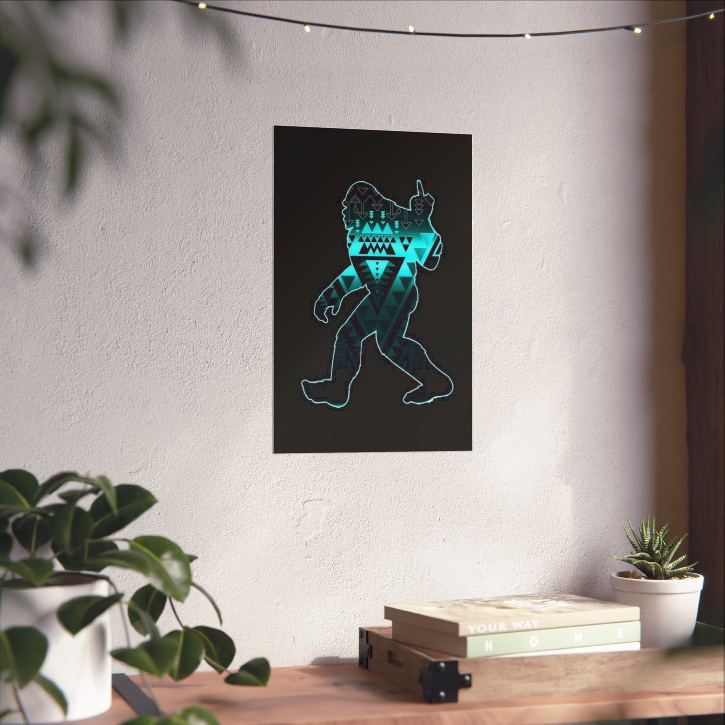 Sasquatch flipping the bird Matte Vertical Posters