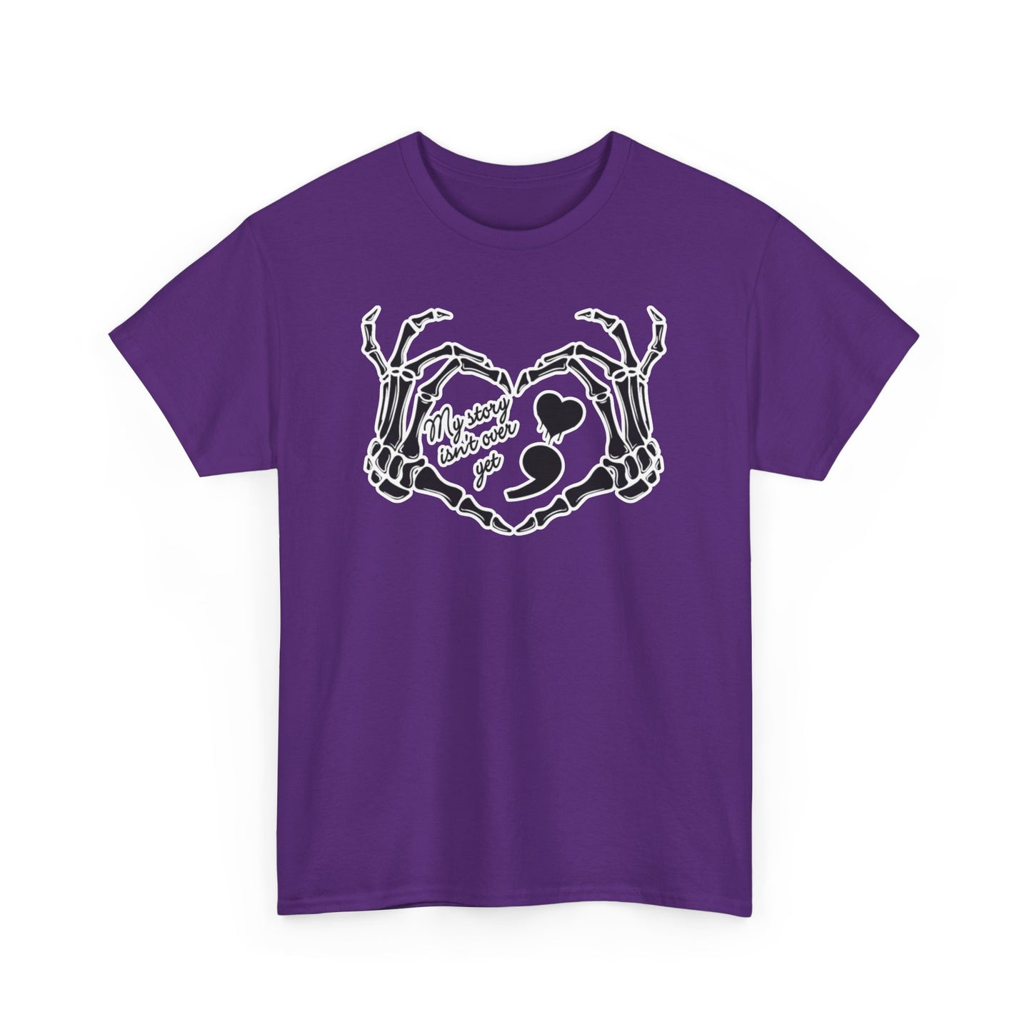 My story isn't over yet Unisex Heavy Cotton Tee | Suicide Awareness, Casual, Streetwear, Emo Fashion, Unique Graphic Tee,