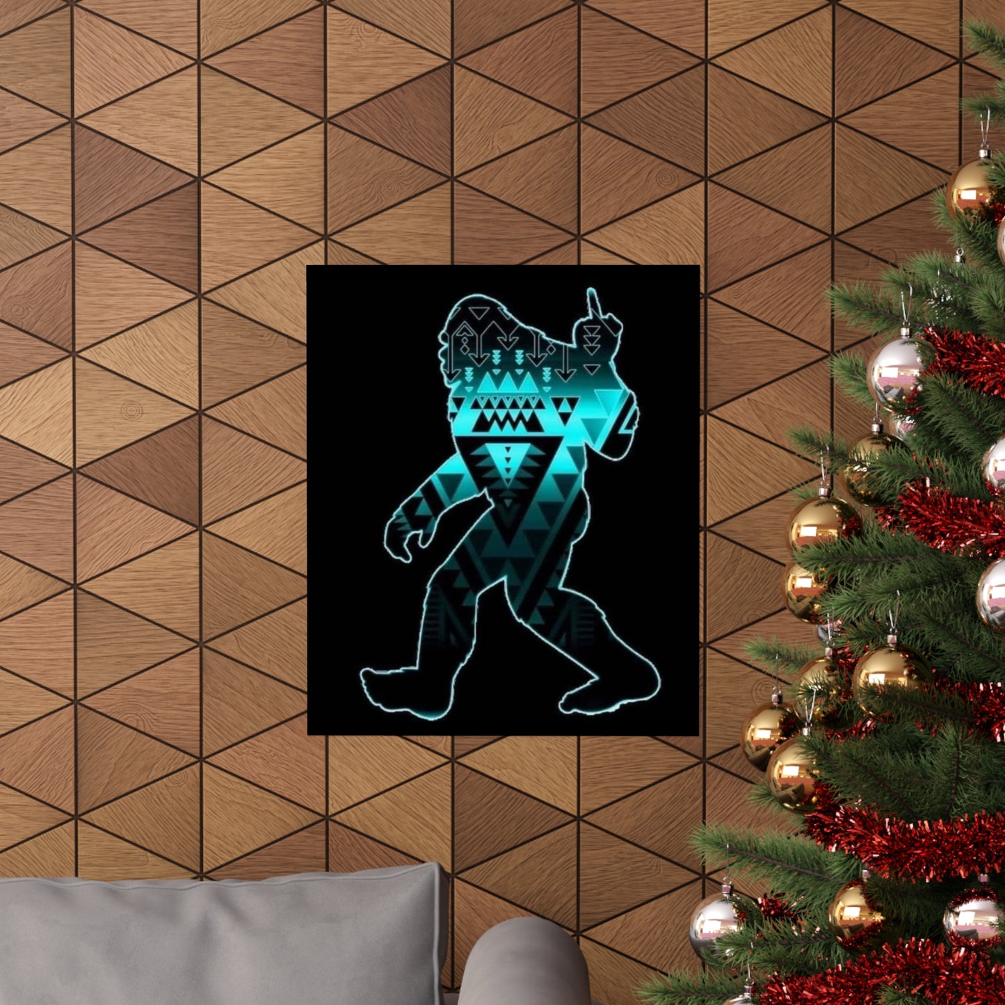 Sasquatch flipping the bird Matte Vertical Posters