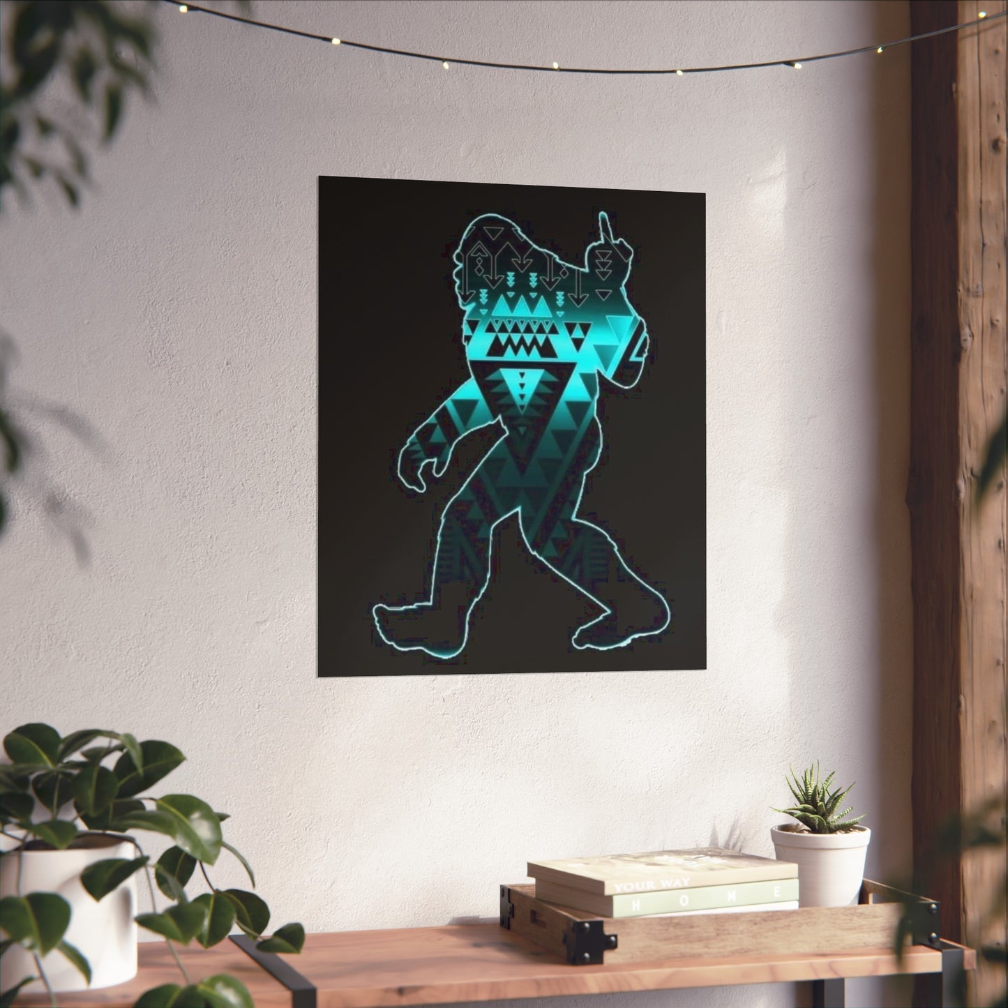 Sasquatch flipping the bird Matte Vertical Posters