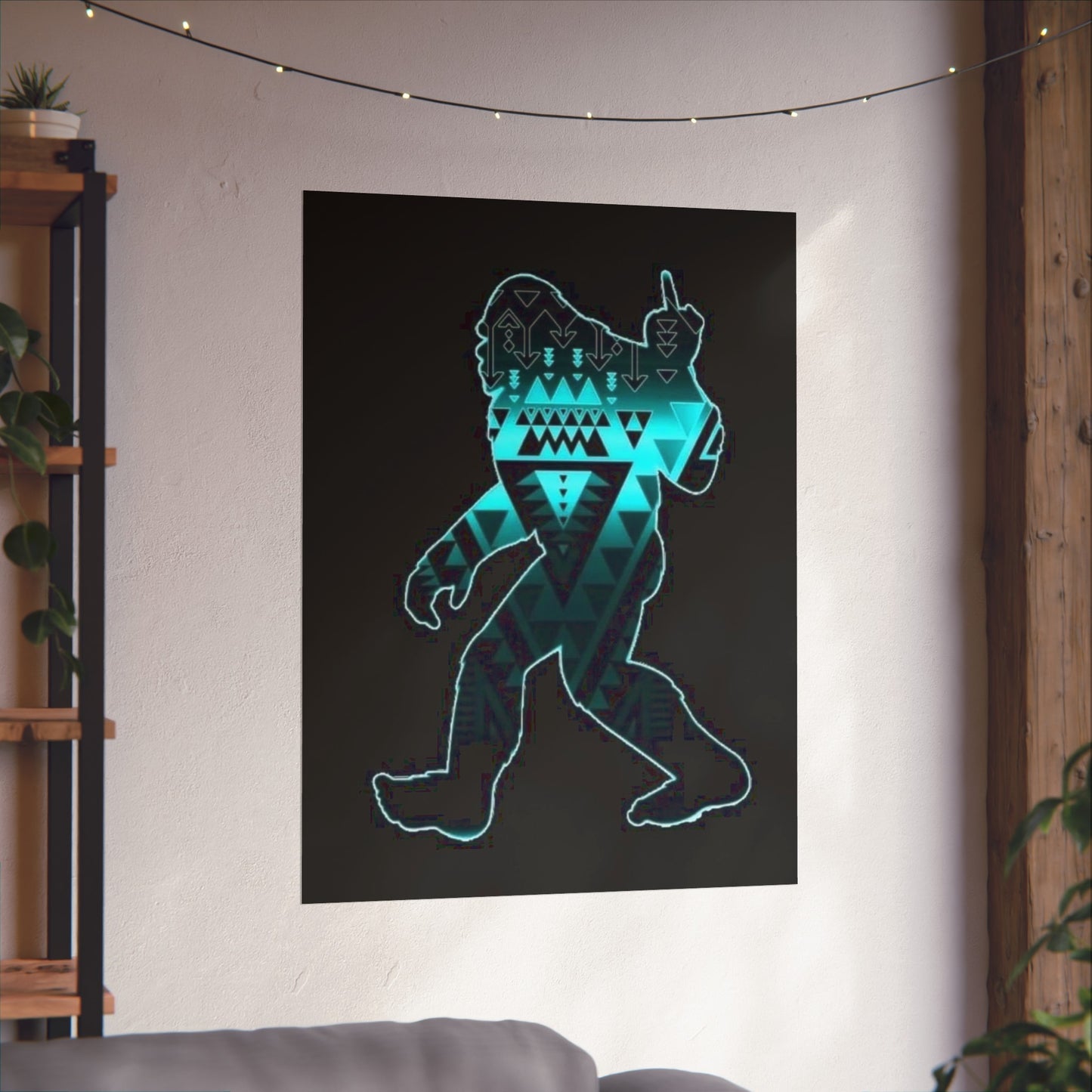 Sasquatch flipping the bird Matte Vertical Posters