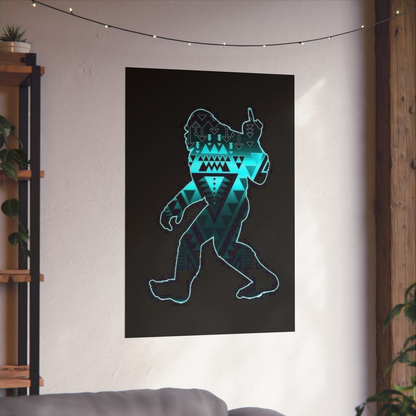 Sasquatch flipping the bird Matte Vertical Posters