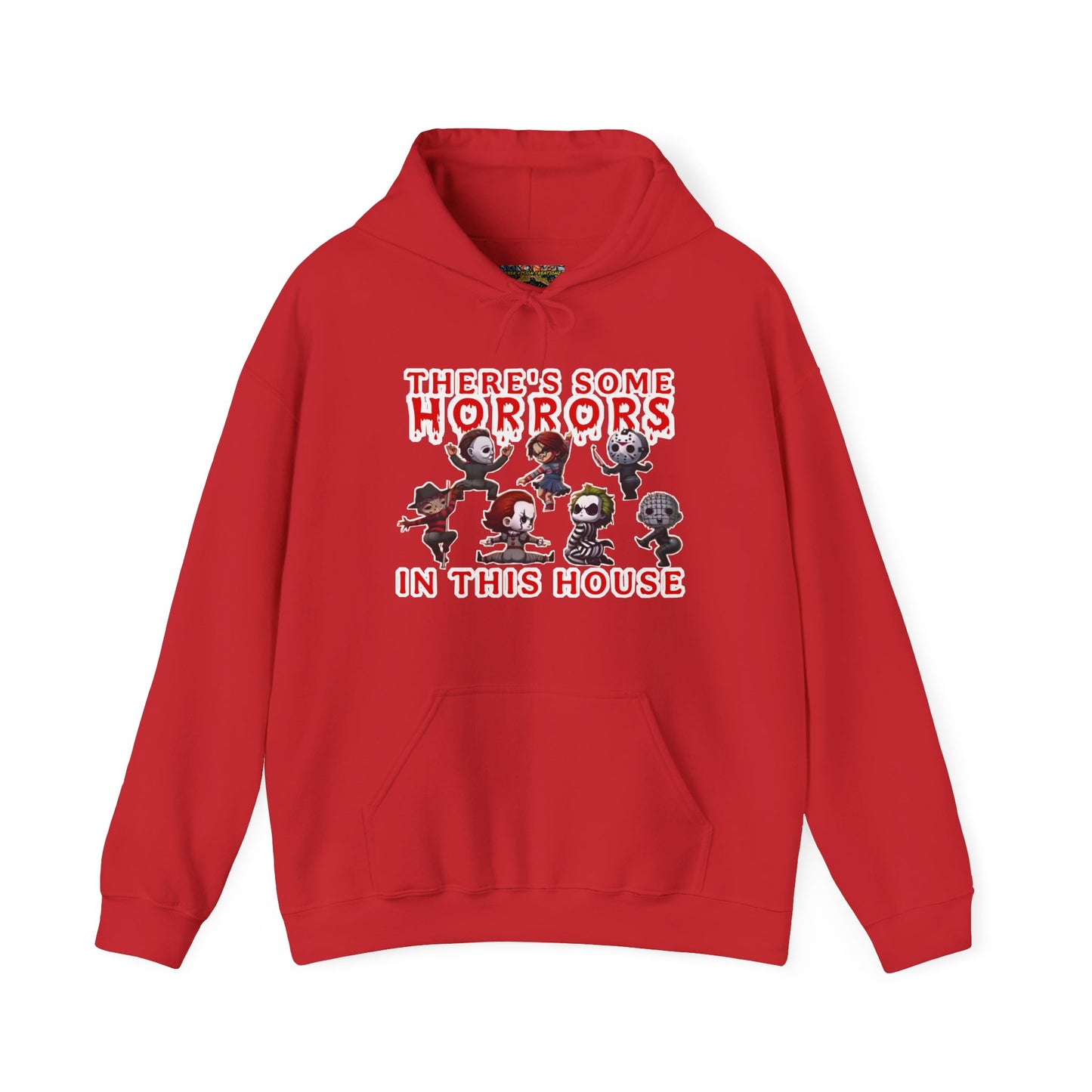 There's some horrors in this house Unisex Hoodie: Perfect for Fans of Spooky Vibes, Halloween, and Cozy Nights, Gifts for Horror Lovers, Fun Apparel