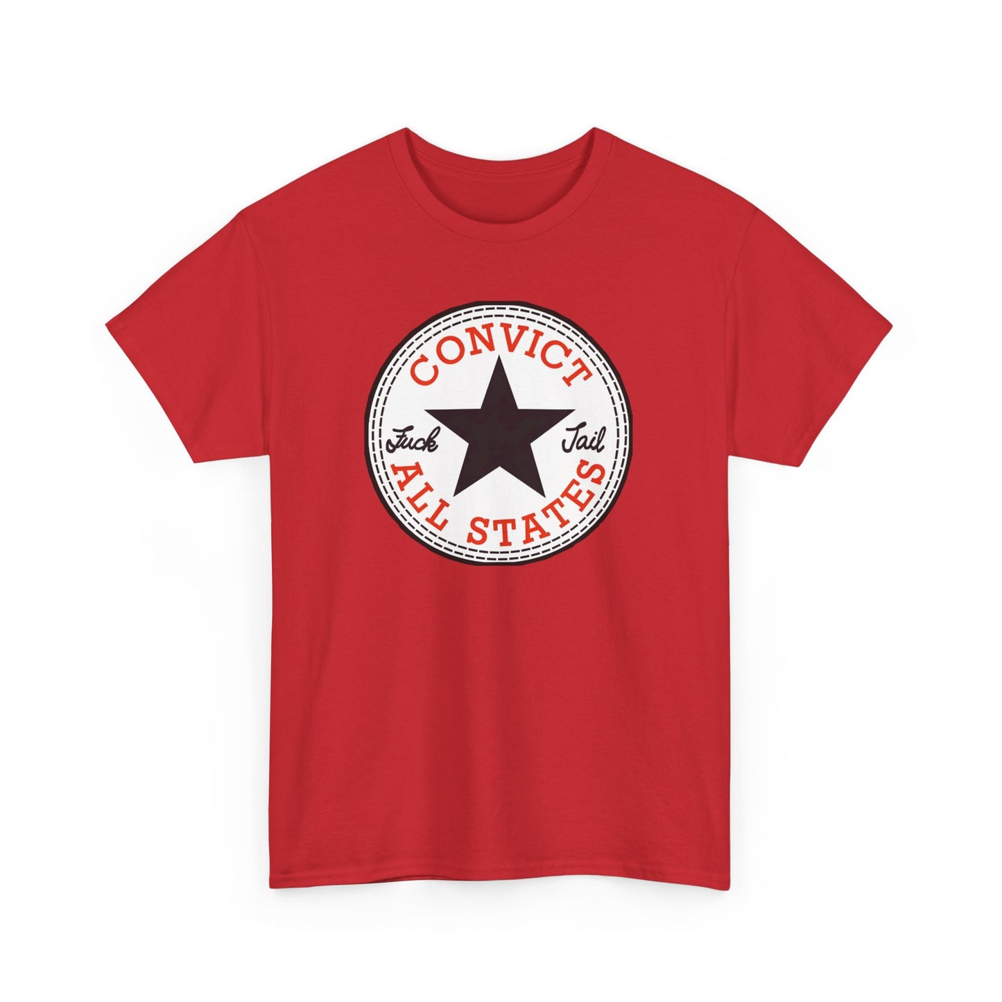 Convict All States Unisex Heavy Cotton Tee - Casualwear, Street Style, Gift for Him/Her, Retro Vintage Shirt, Fun Graphic Tee