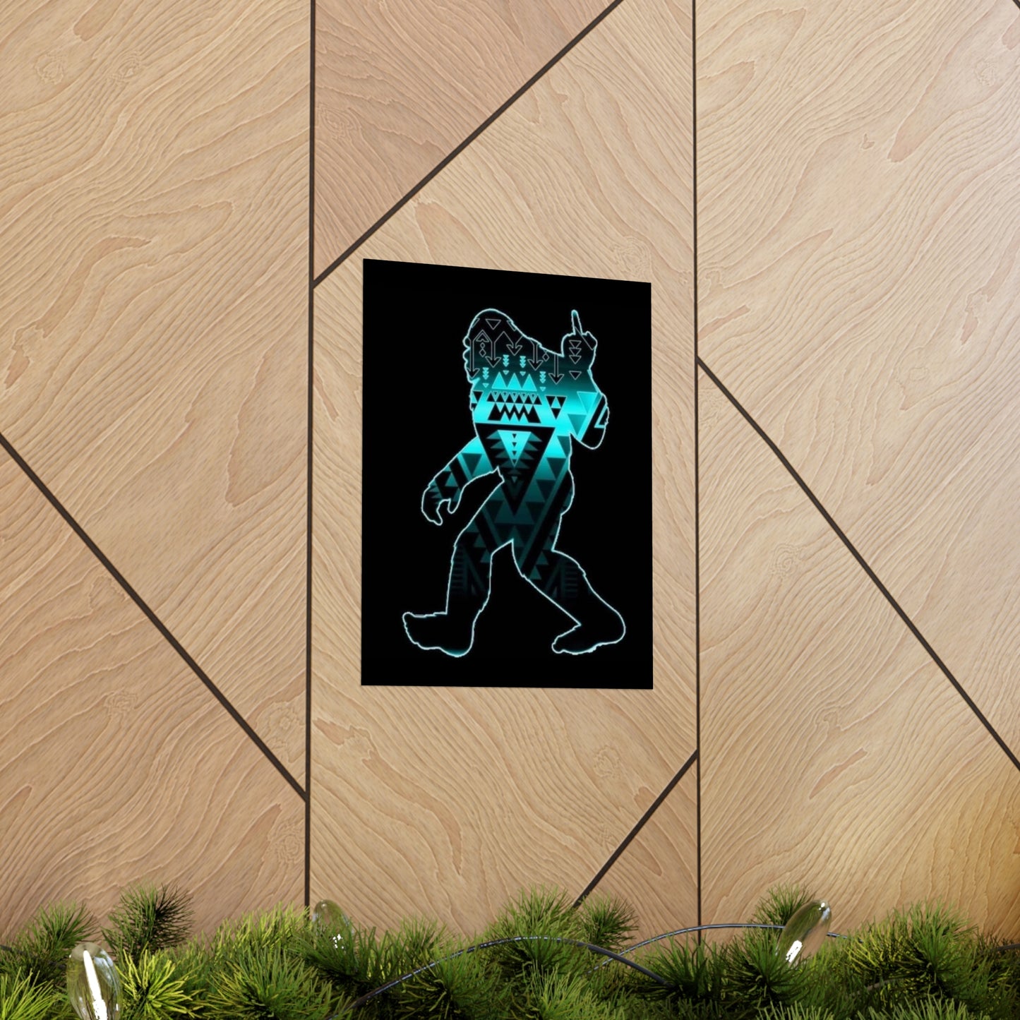 Sasquatch flipping the bird Matte Vertical Posters