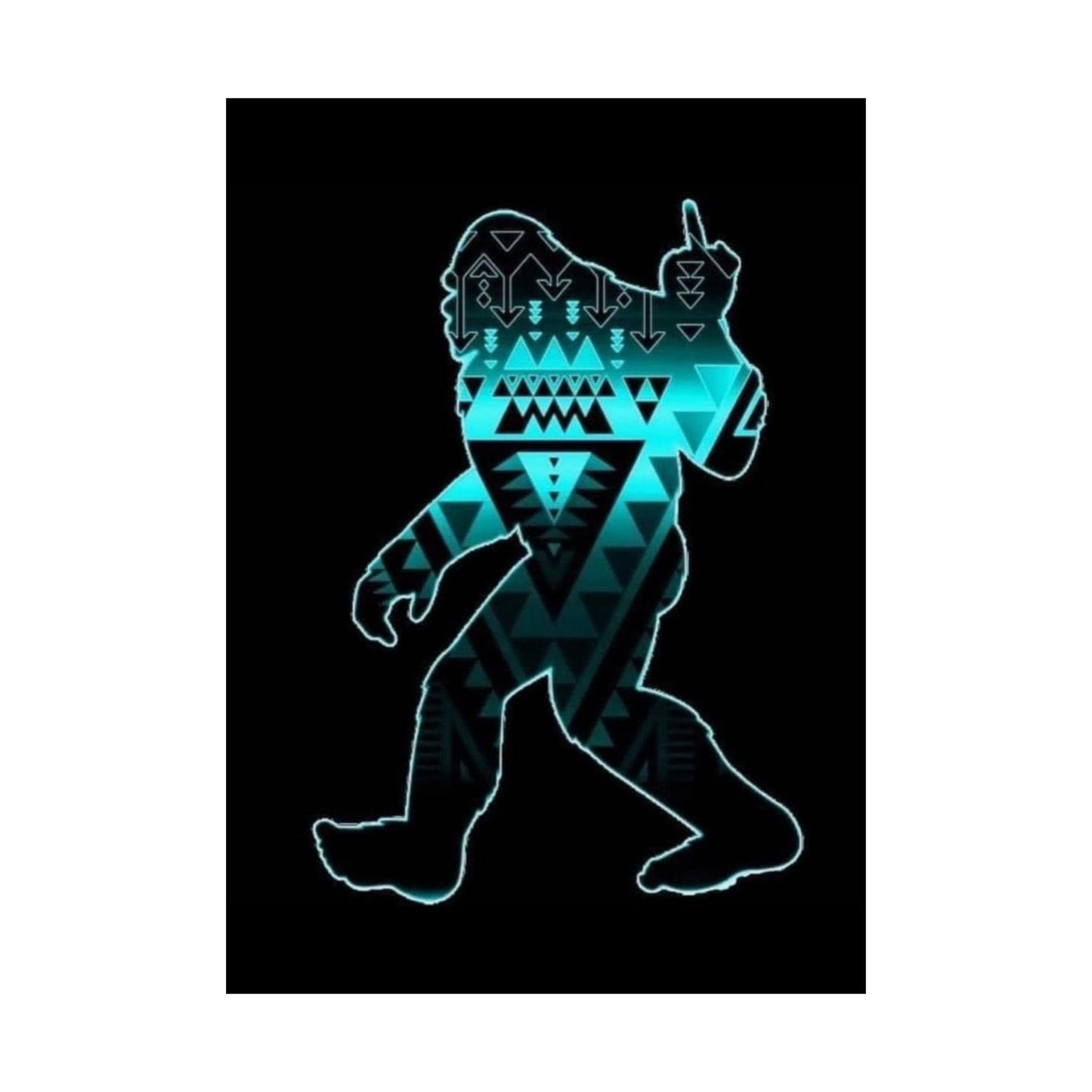 Sasquatch flipping the bird Matte Vertical Posters