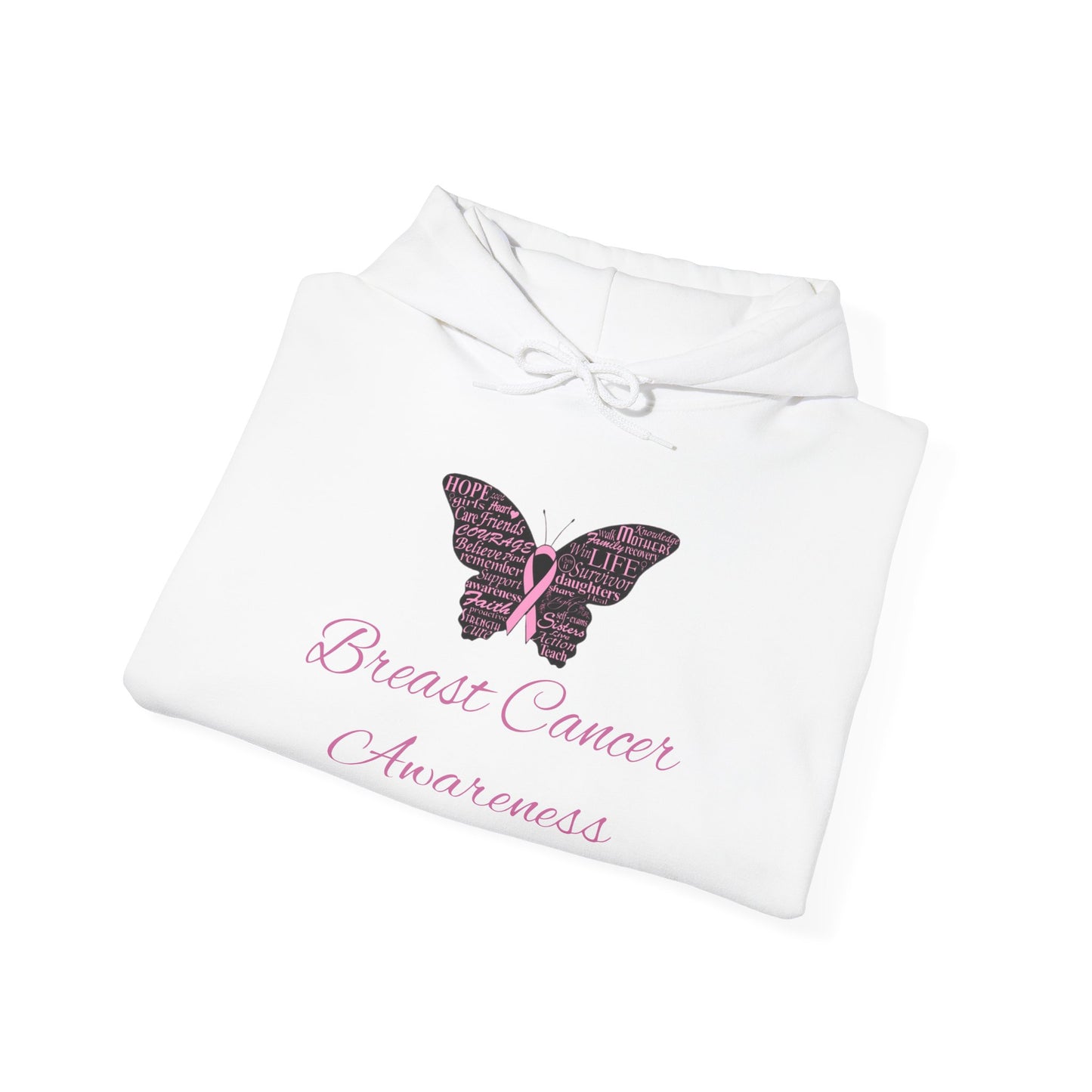 Breast Cancer Awareness Butterfly Hooded Sweatshirt