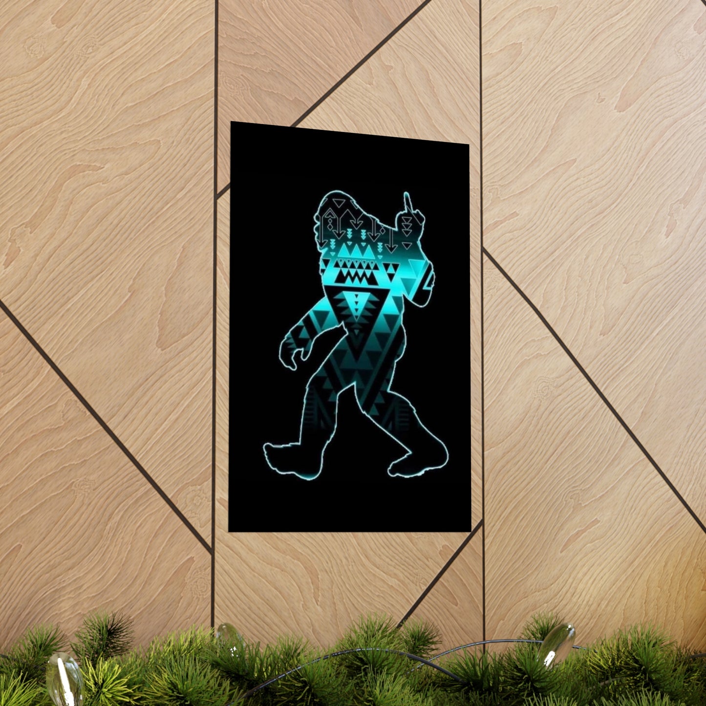 Sasquatch flipping the bird Matte Vertical Posters