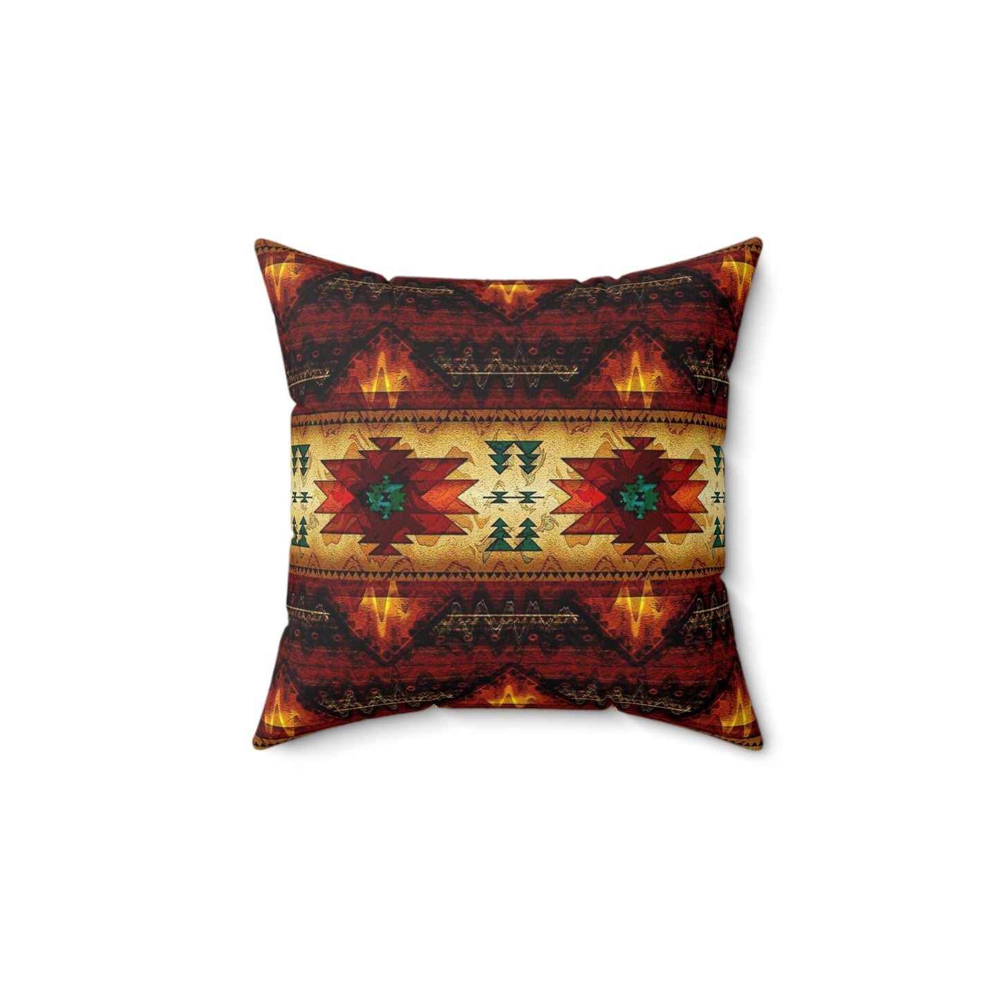 Spun indigenous print Polyester Square Pillow