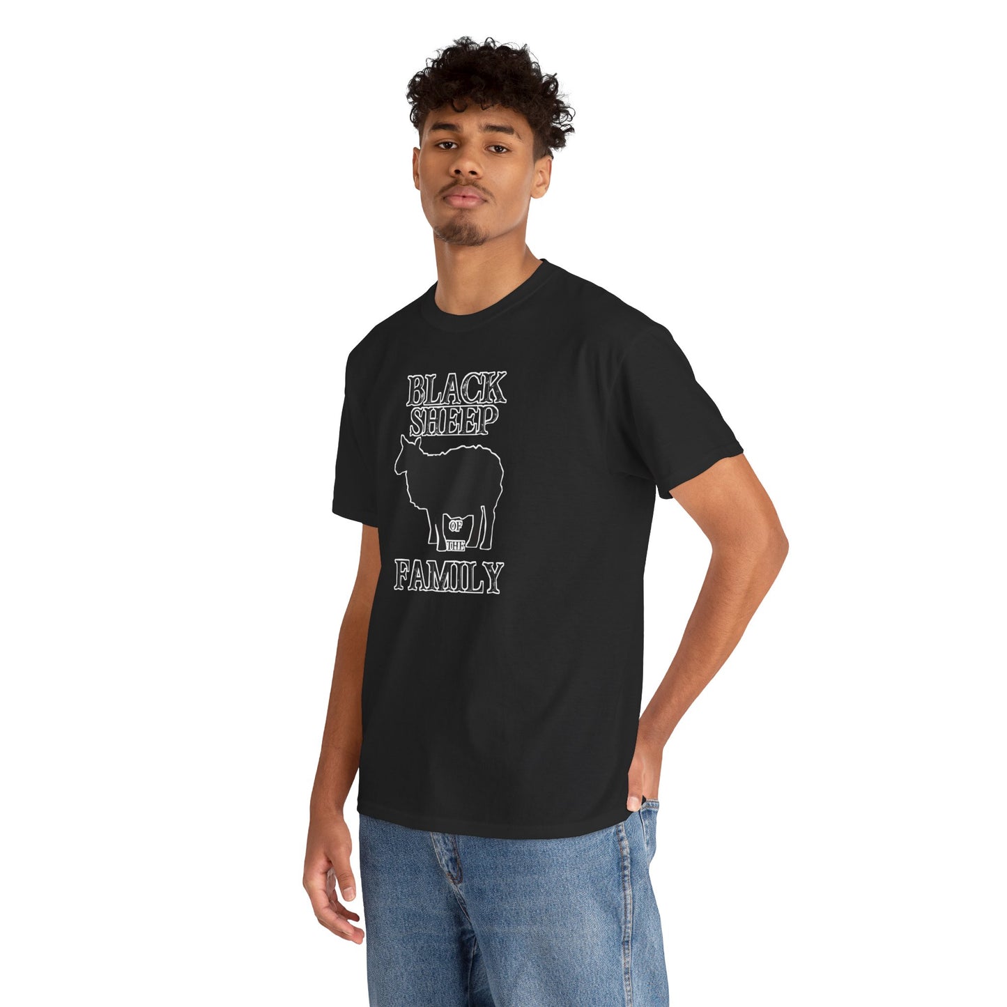 Black Sheep Of The Family Unisex Heavy Cotton Tee | Funny Family Shirt, Gift for Family Reunions, Casual Wear, Unique Gift