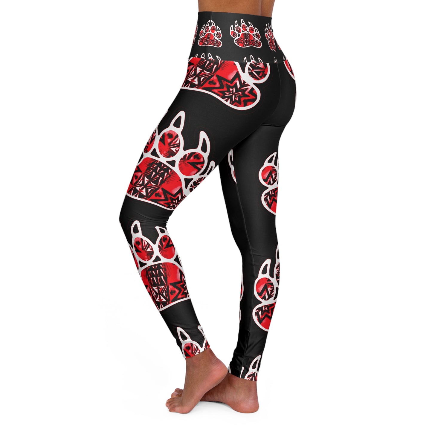 Bear Paw High Waisted Yoga Leggings (AOP)