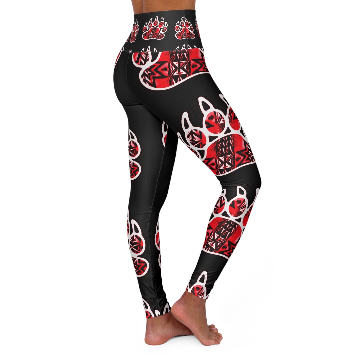 Bear Paw High Waisted Yoga Leggings (AOP)