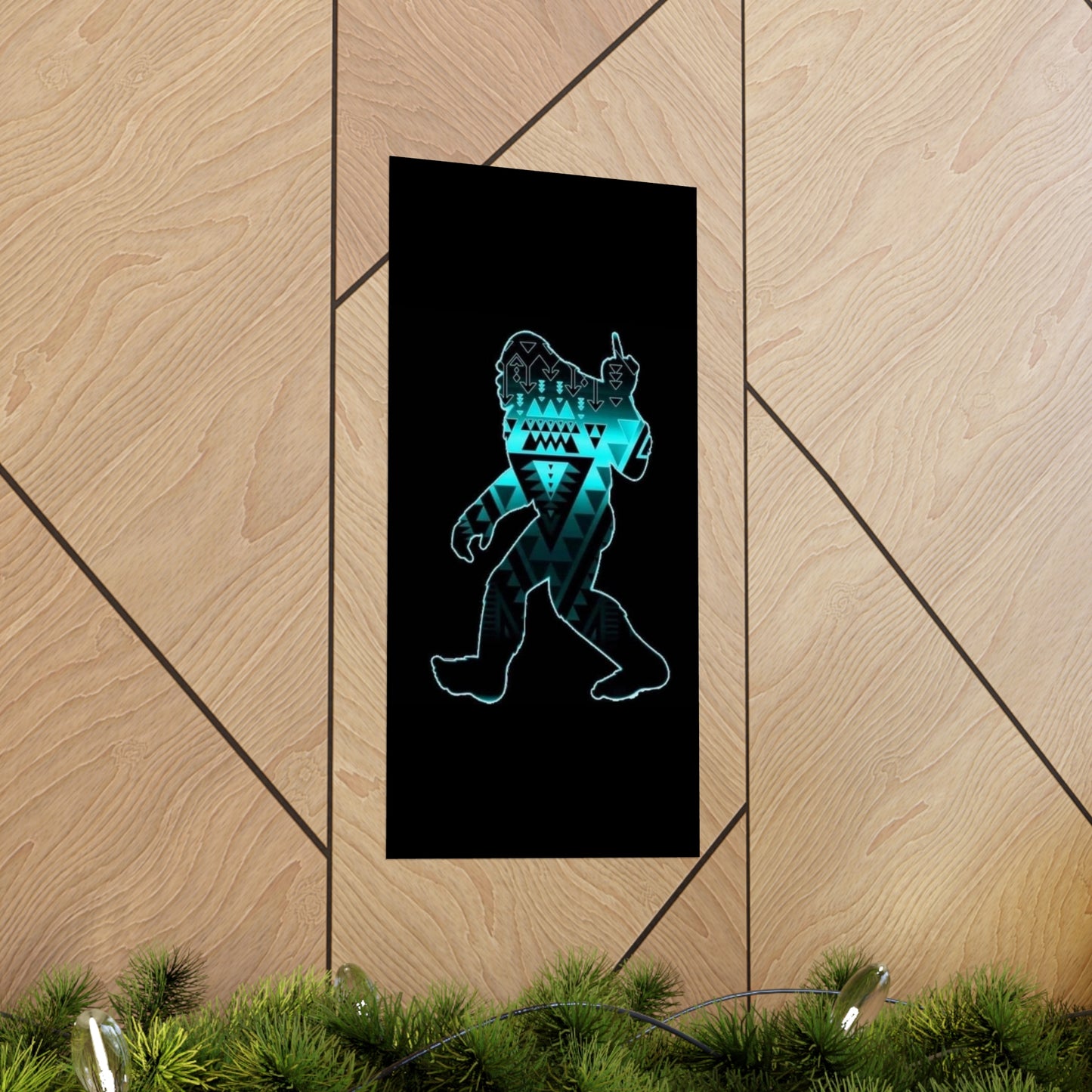 Sasquatch flipping the bird Matte Vertical Posters