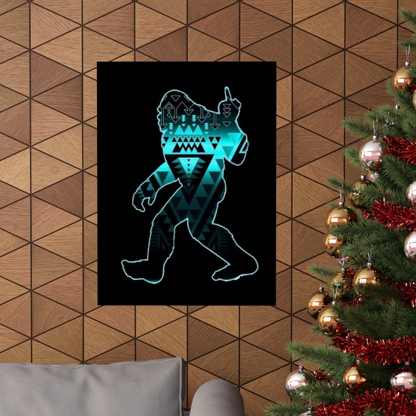 Sasquatch flipping the bird Matte Vertical Posters