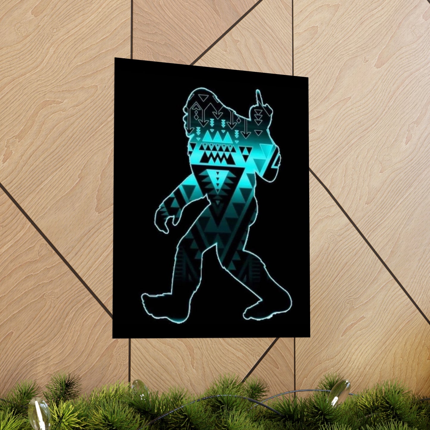 Sasquatch flipping the bird Matte Vertical Posters