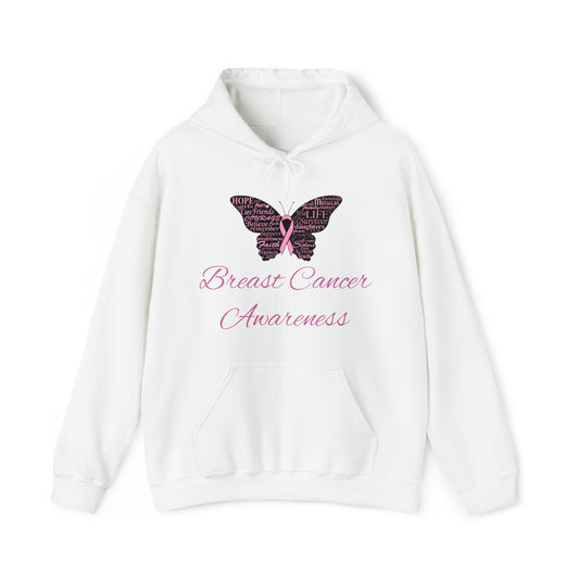 Breast Cancer Awareness Butterfly Hooded Sweatshirt